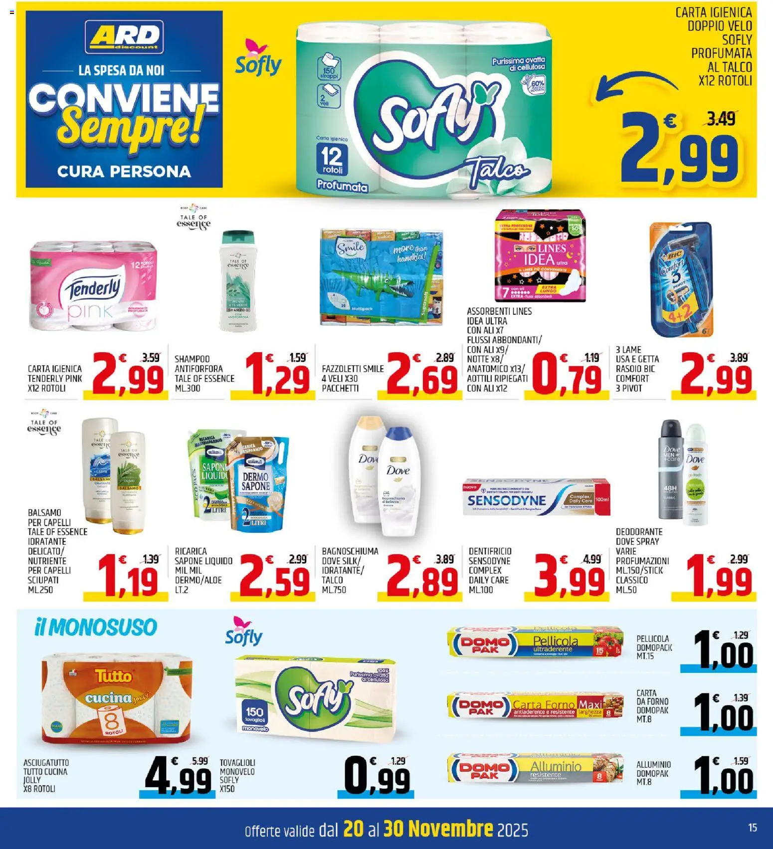 Volantino ARD Discount del 20.11.2025 | Pagina: 15 | Prodotti: Sapone, Bagnoschiuma, Deodorante, Fazzoletti