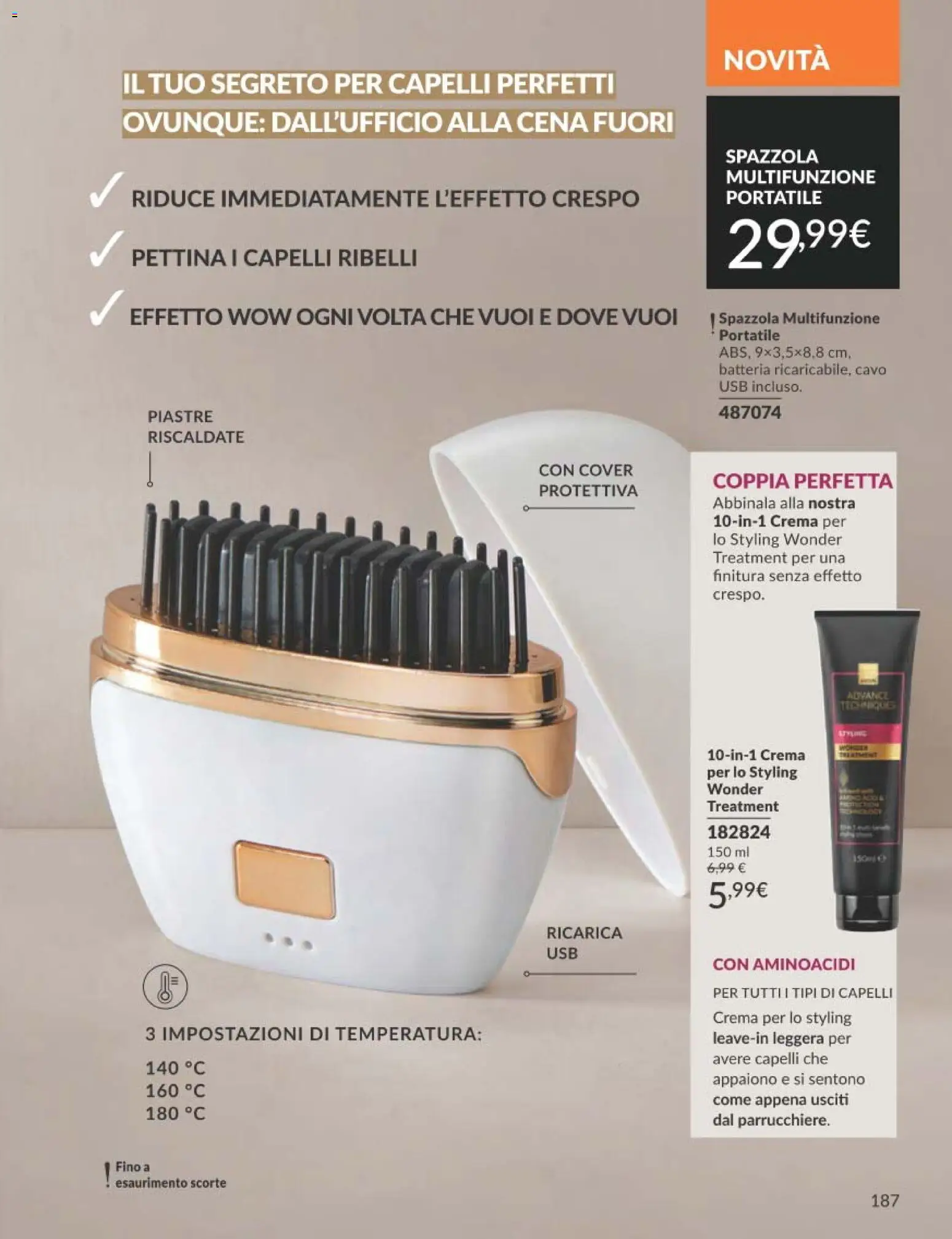 Volantino Avon del 01.03.2026 | Pagina: 187 | Prodotti: Spazzola, Crema, Cavo, USB