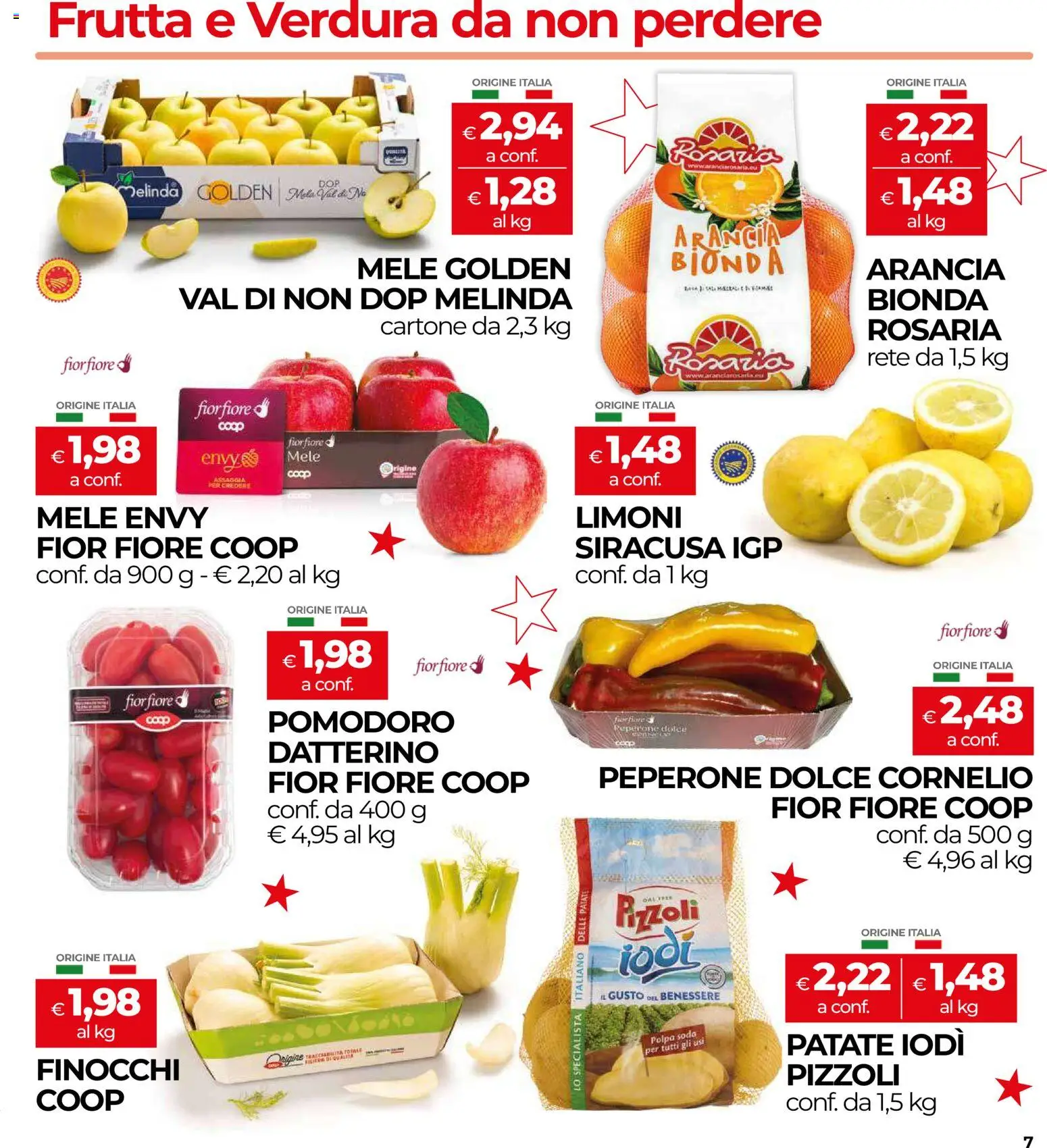 Volantino COOP del 16.12.2025 | Pagina: 7 | Prodotti: Mele, Patate, Pomodoro, Finocchi