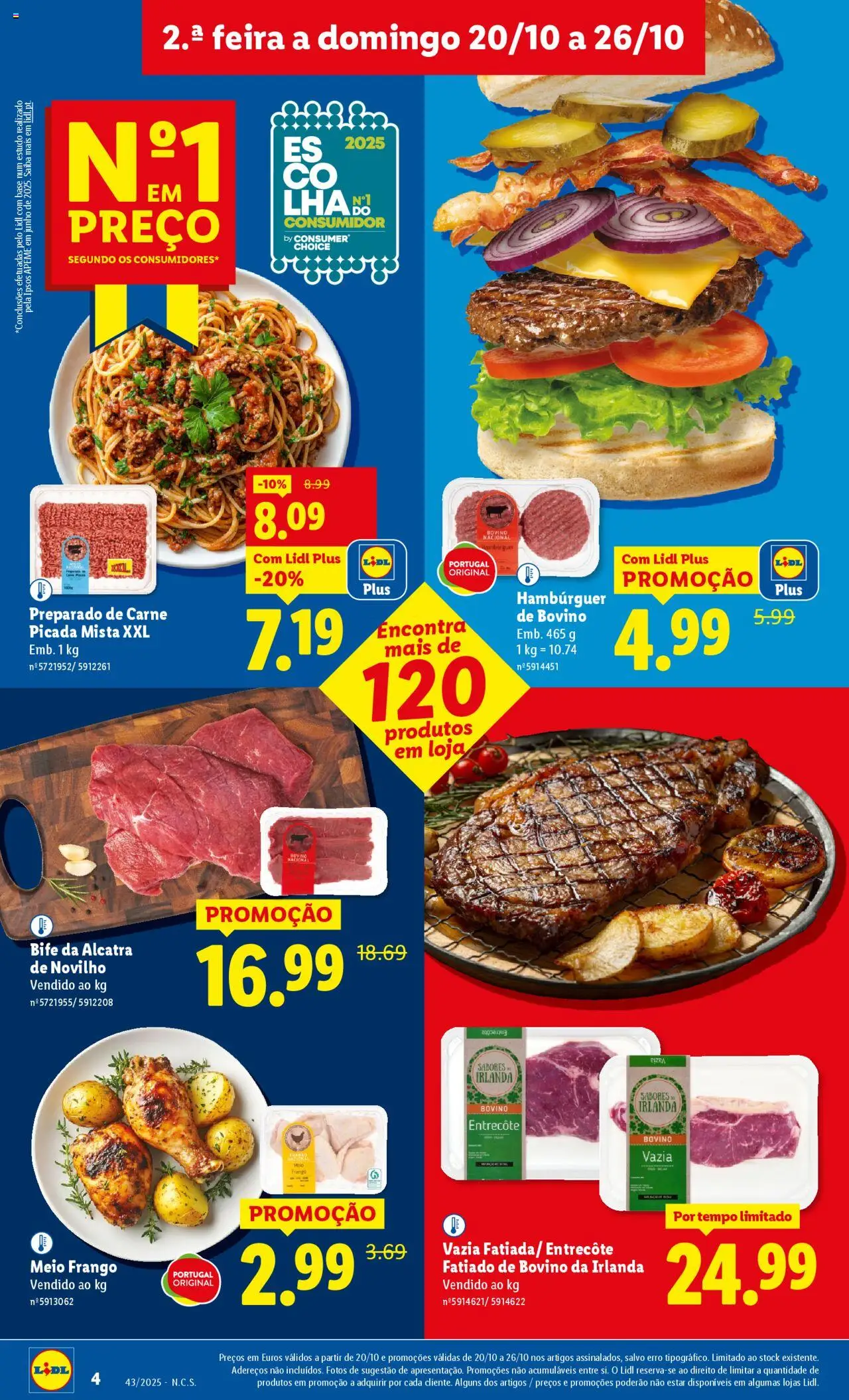 Lidl folheto │ válido de 20.10.2025 | Página: 4 | Produtos: Frango, Base, Carne picada, Carne