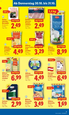 Lidl Flugblatt ab 30.10.2025 gültig | Seite: 11 | Produkte: Milch, Schinken