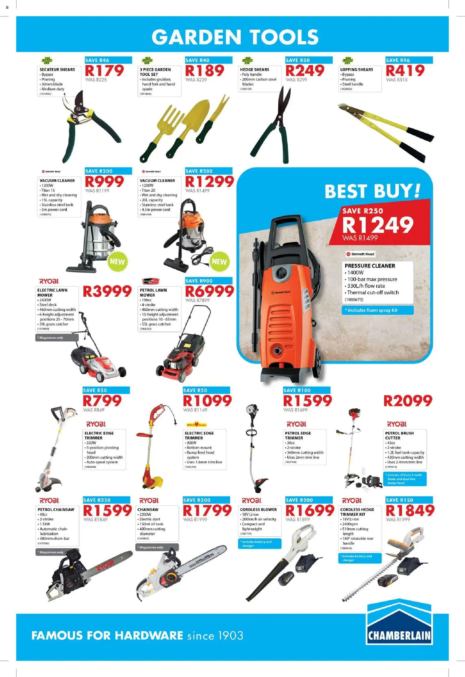 New Chamberlain catalogue – valid from 23.10.2025 | Page: 5 | Products: Chainsaw, Battery, Charger, Foam