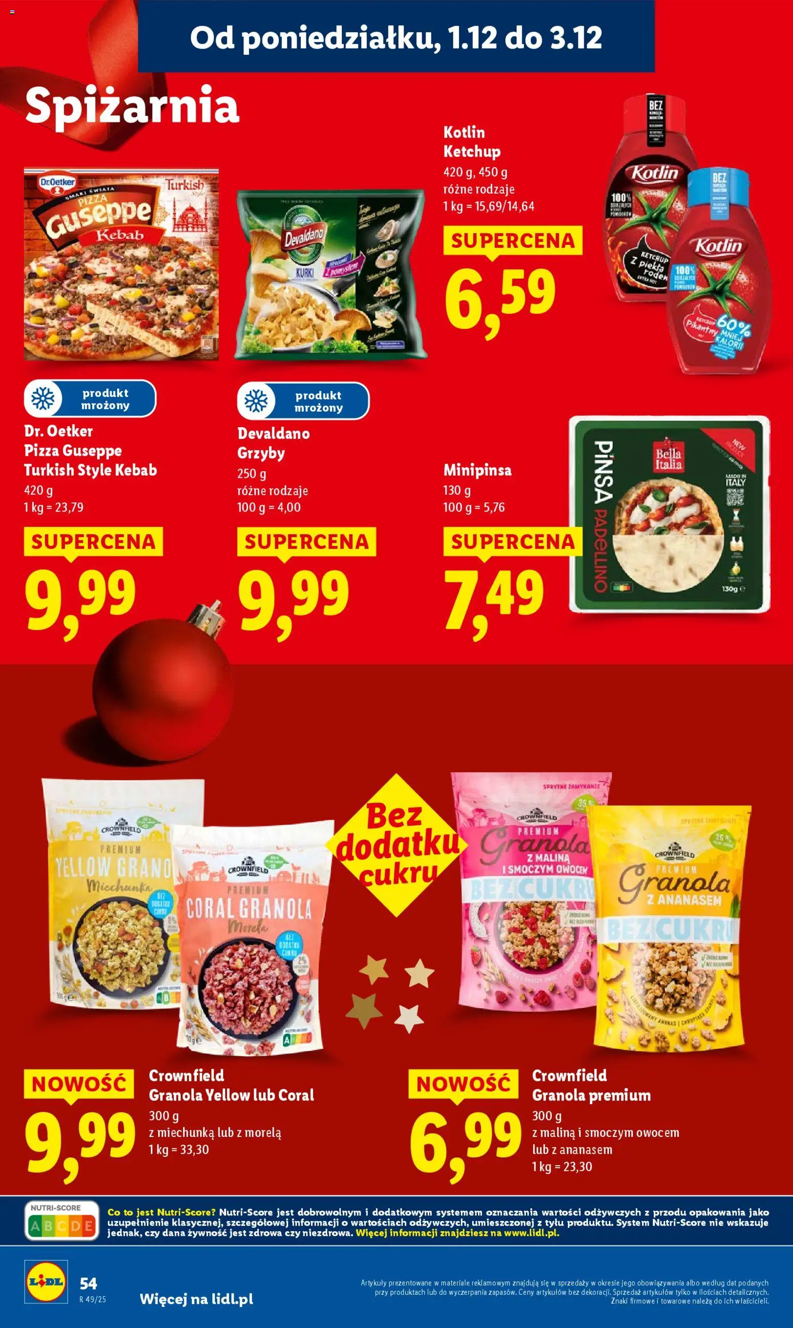 Lidl Gazetka od 01.12.2025 | Strona: 56 | Produkty: Ketchup, Granola, Miechunka, Pizza
