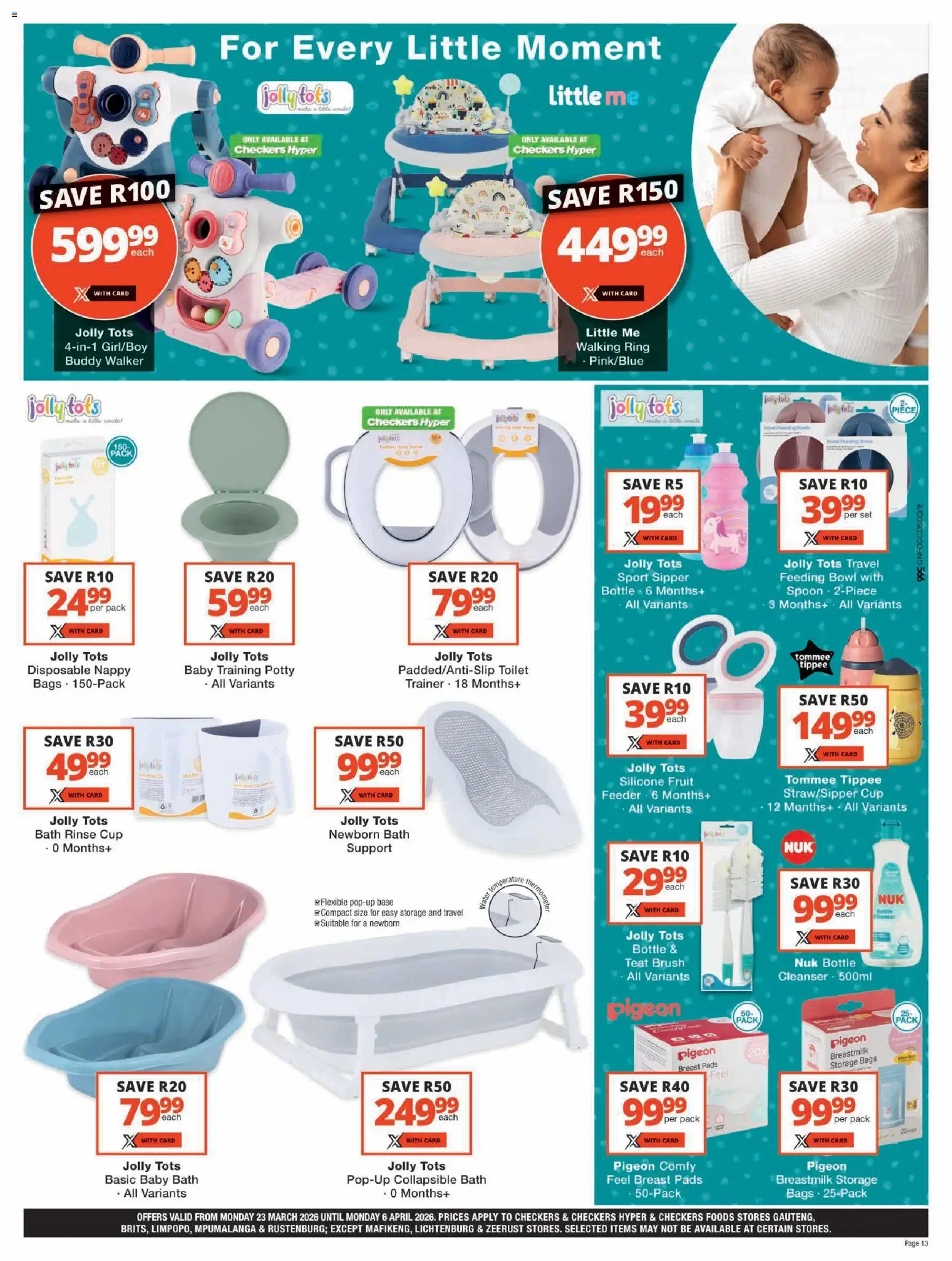 New Checkers catalogue – valid from 23.03.2026 | Page: 13 | Products: Bowl, Thermometer, Pads, Brush