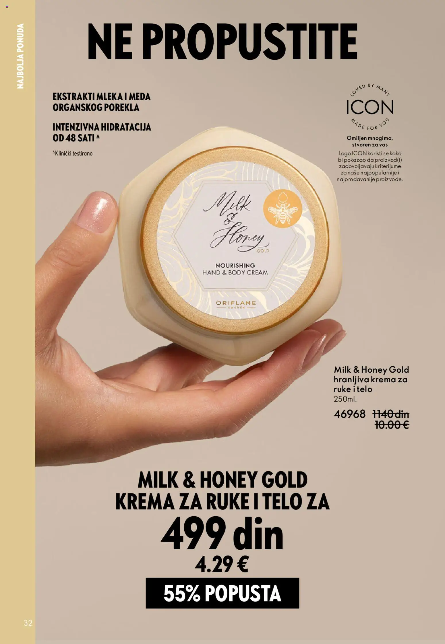 Oriflame katalog - važi od 22.04.2026 | Strana: 32 | Proizvode: Krema, Krema za ruke