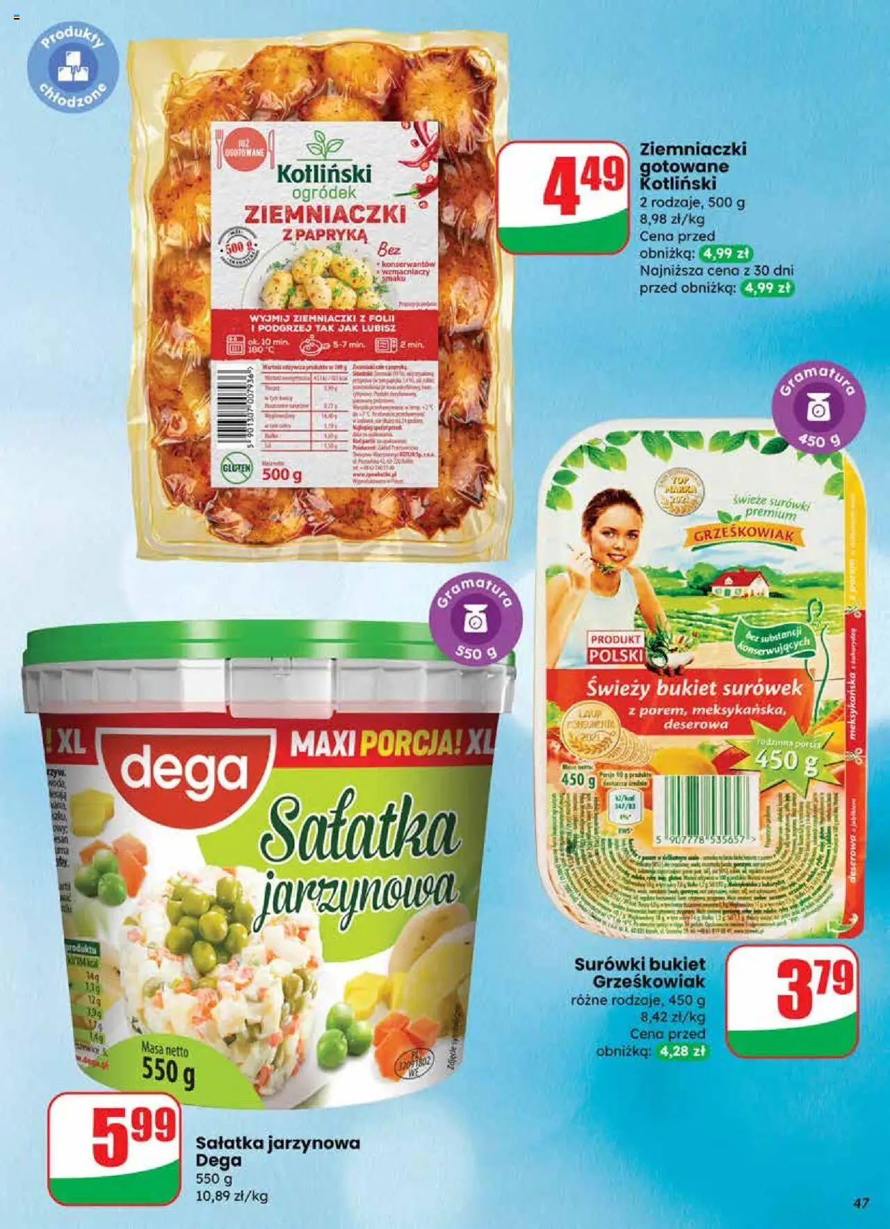 Dino Gazetka od 24.09.2025 | Strona: 47 | Produkty: Papryka, Ziemniaczki, Sałatka, Woda