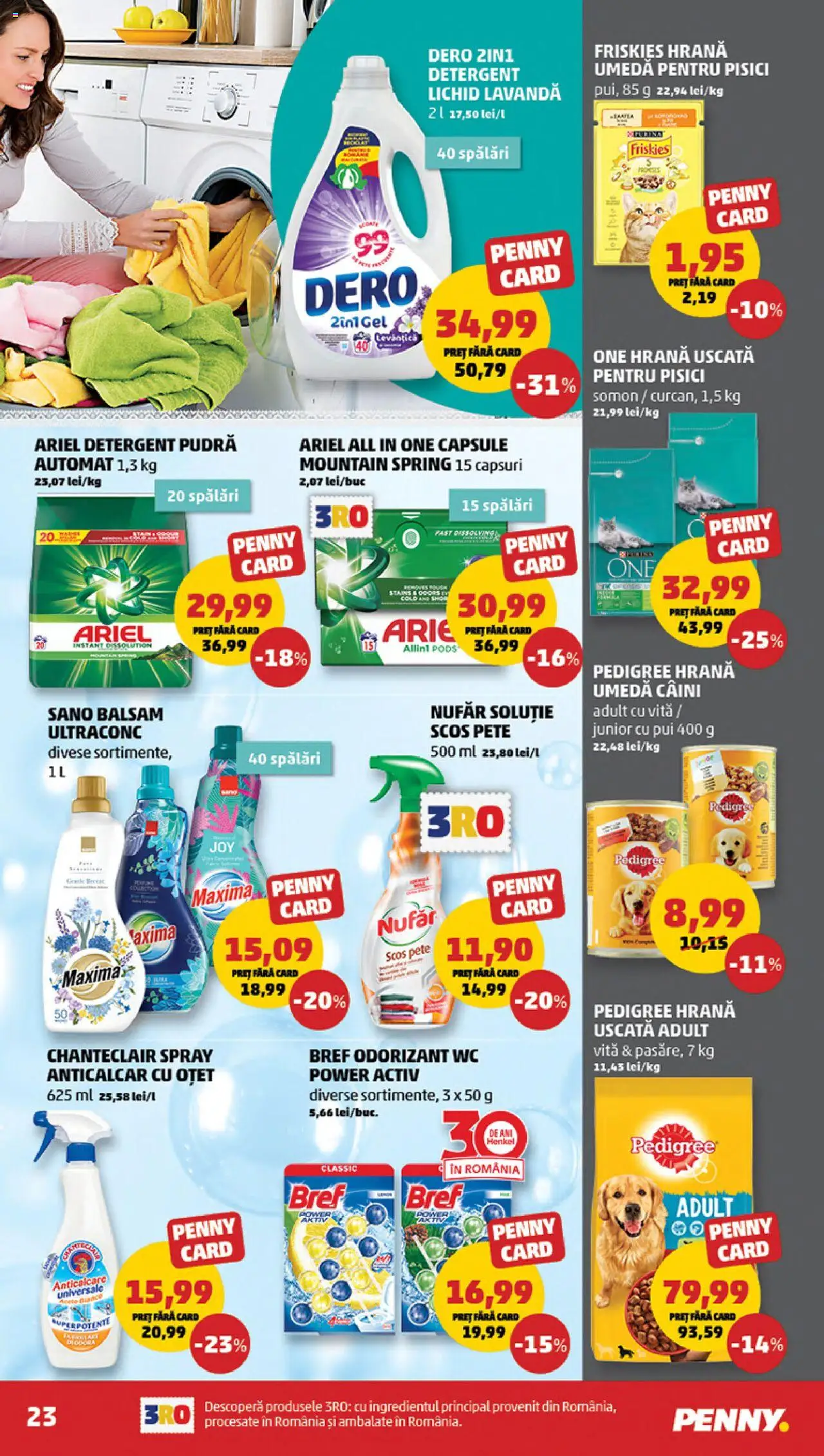 Noul catalog PENNY – valabil de la 15.10.2025 | Pagină: 23 | Produse: Hacıyatmaz Kedi Oyuncağı, Balsam, Oțet, Detergent