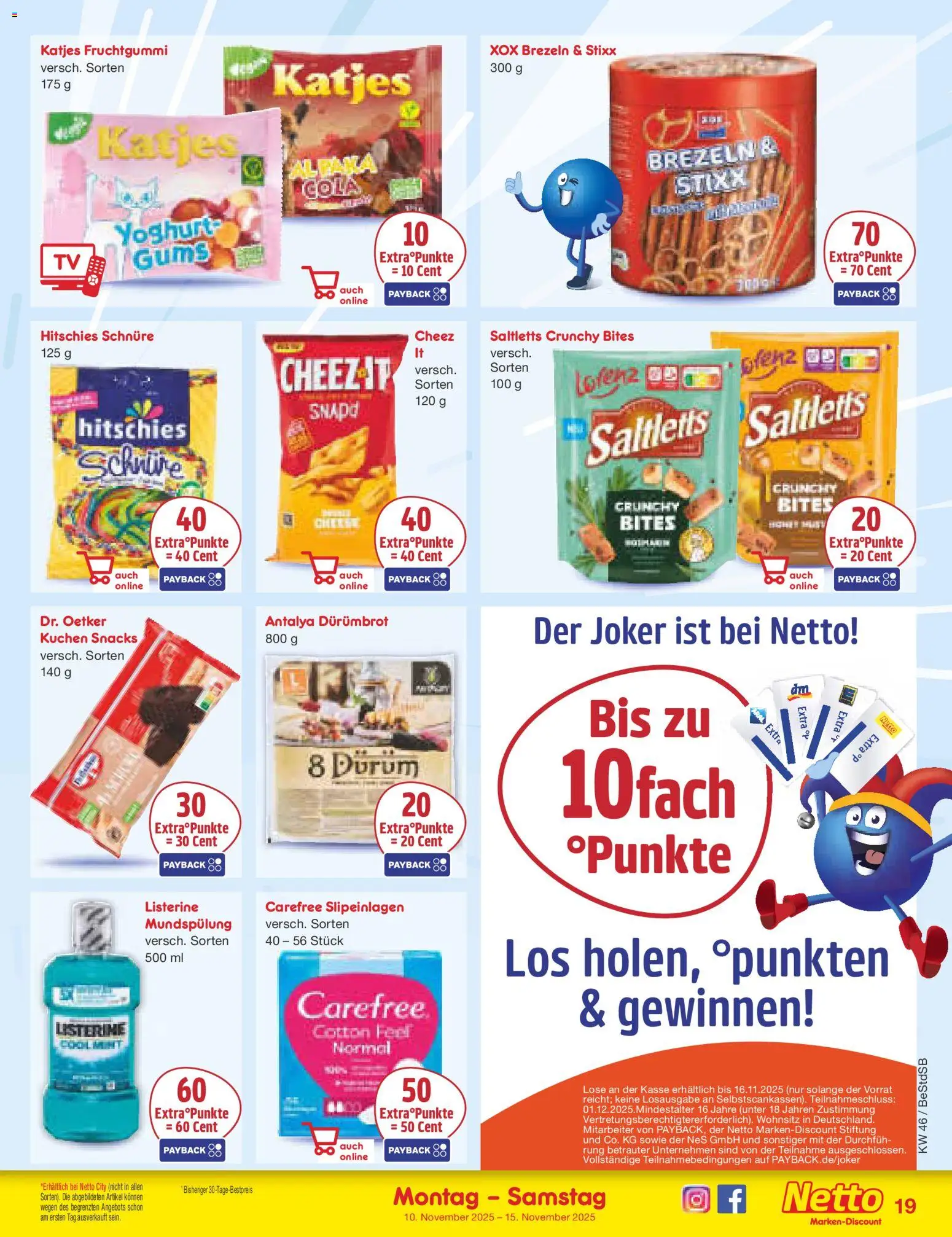 Netto Marken-Discount Prospekt 	 – gültig ab 10.11.2025 | Seite: 19 | Produkte: Cola, Katjes, Kuchen, Listerine