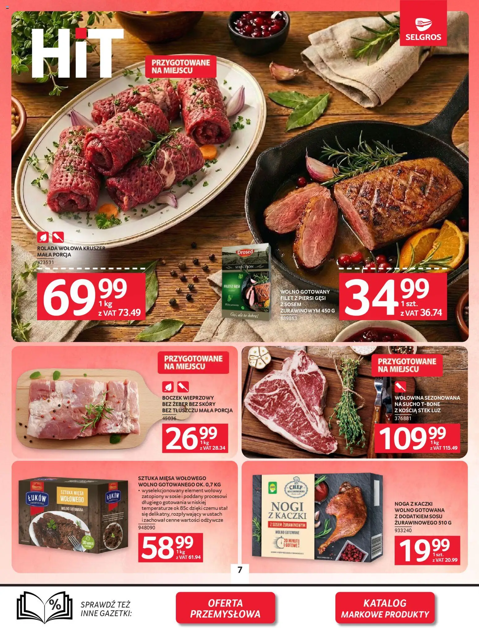 Selgros cash&carry Gazetka od 22.01.2026 | Strona: 7 | Produkty: Piersi, Rolada, Wolno gotowane, Wołowina