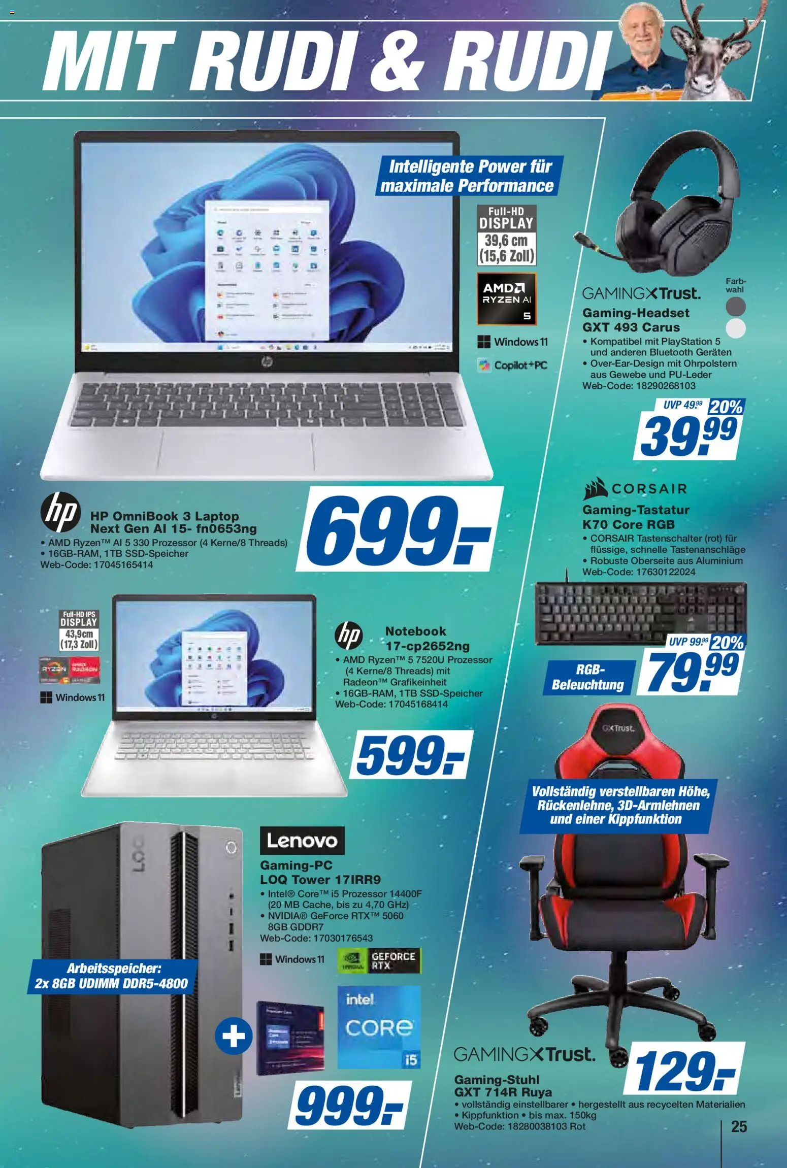Expert  Aktuelle Beilage – gültig ab 05.12.2025 | Seite: 25 | Produkte: Lenovo, HP, Gamingstuhl, Notebook