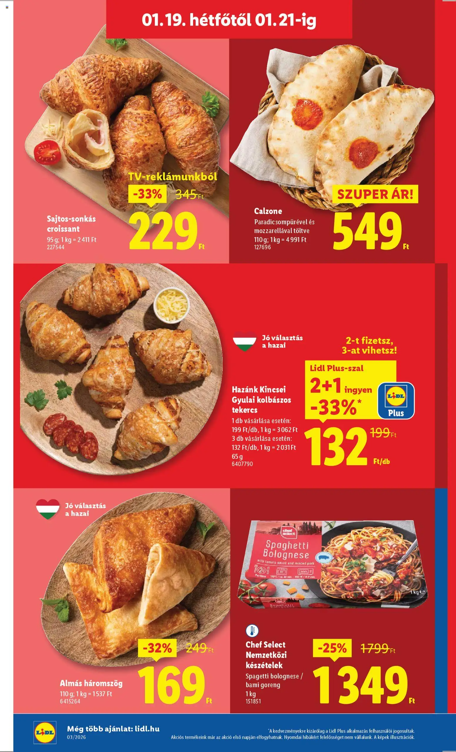 Lidl akciós ujság - amely érvényes a következő dátumtól: 15.01.2026 | Oldal: 44 | Termékek: Spagetti, Croissant, Készételek