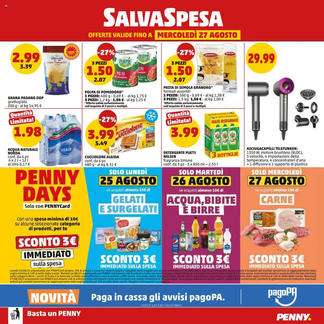 Volantino PENNY del 14.08.2025 | Pagina: 20 | Prodotti: Acqua, Acqua naturale, Grana Padano, Fragranza