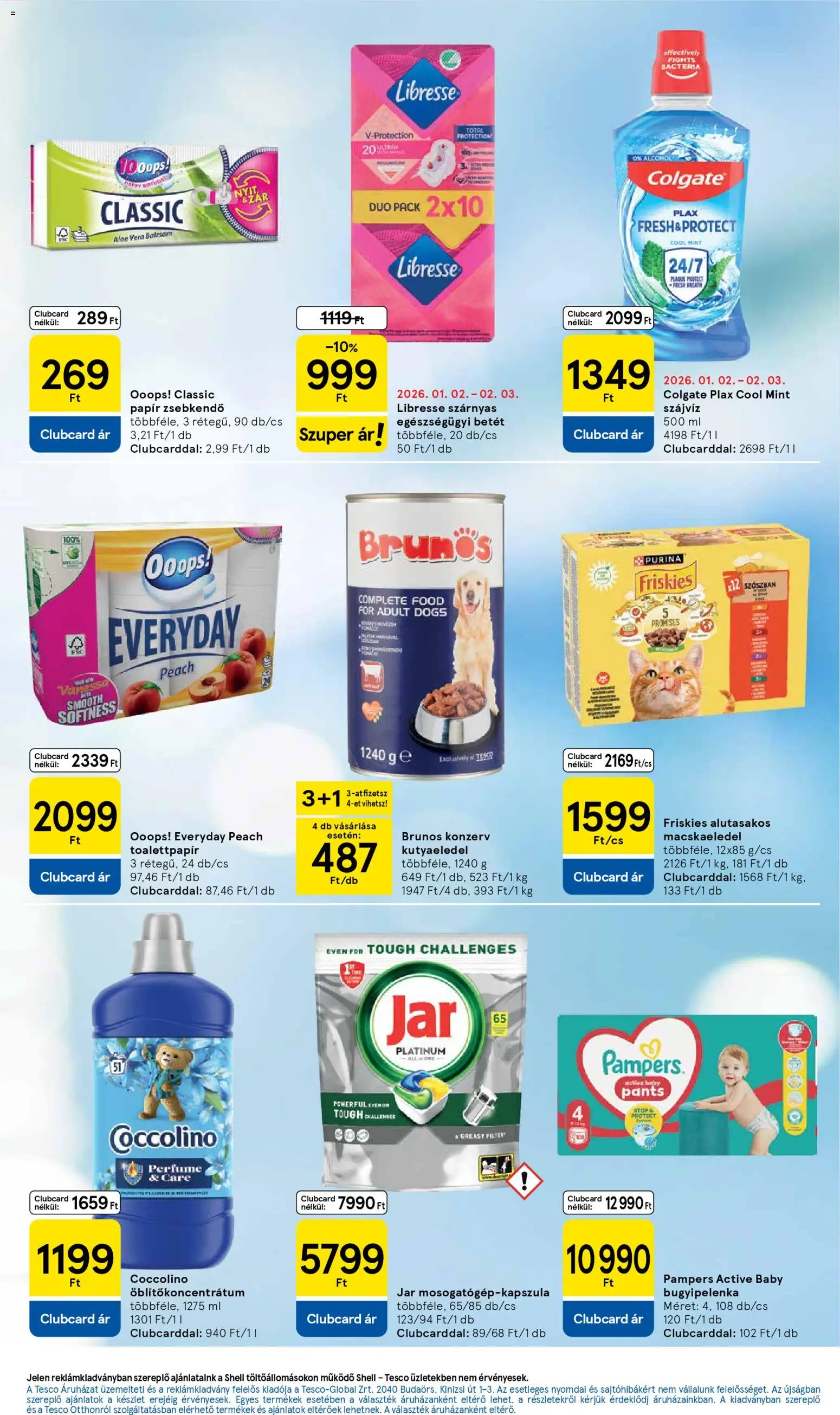 Tesco akciós ujság - amely érvényes a következő dátumtól: 29.01.2026 | Oldal: 7 | Termékek: Coccolino, Macskaeledel, Aloe vera, Szájvíz