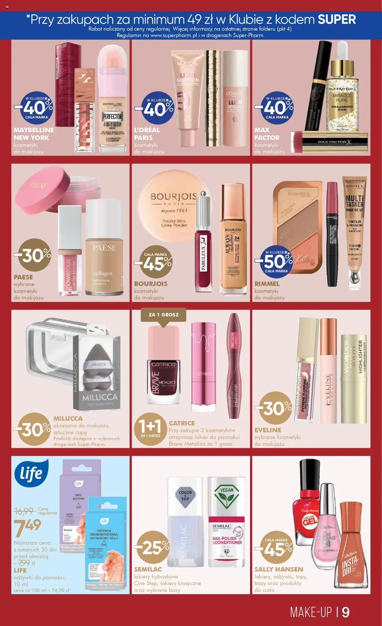 Super-pharm Gazetka od 18.09.2025 | Strona: 9 | Produkty: Kosmetyki, Sztuczne rzęsy, Lakier do paznokci, Odżywka