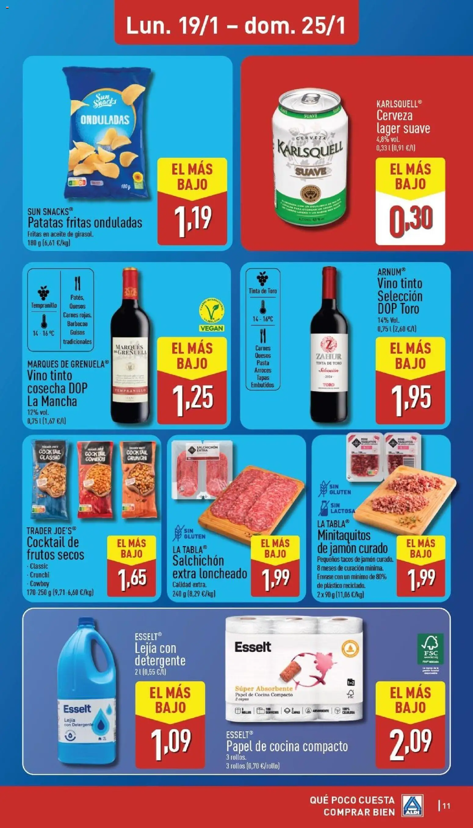 Aldi folleto Canarias │ válido desde el 19.01.2026 | Página: 11 | Productos: Detergente, Cerveza, Pasta, Νυχτικό
