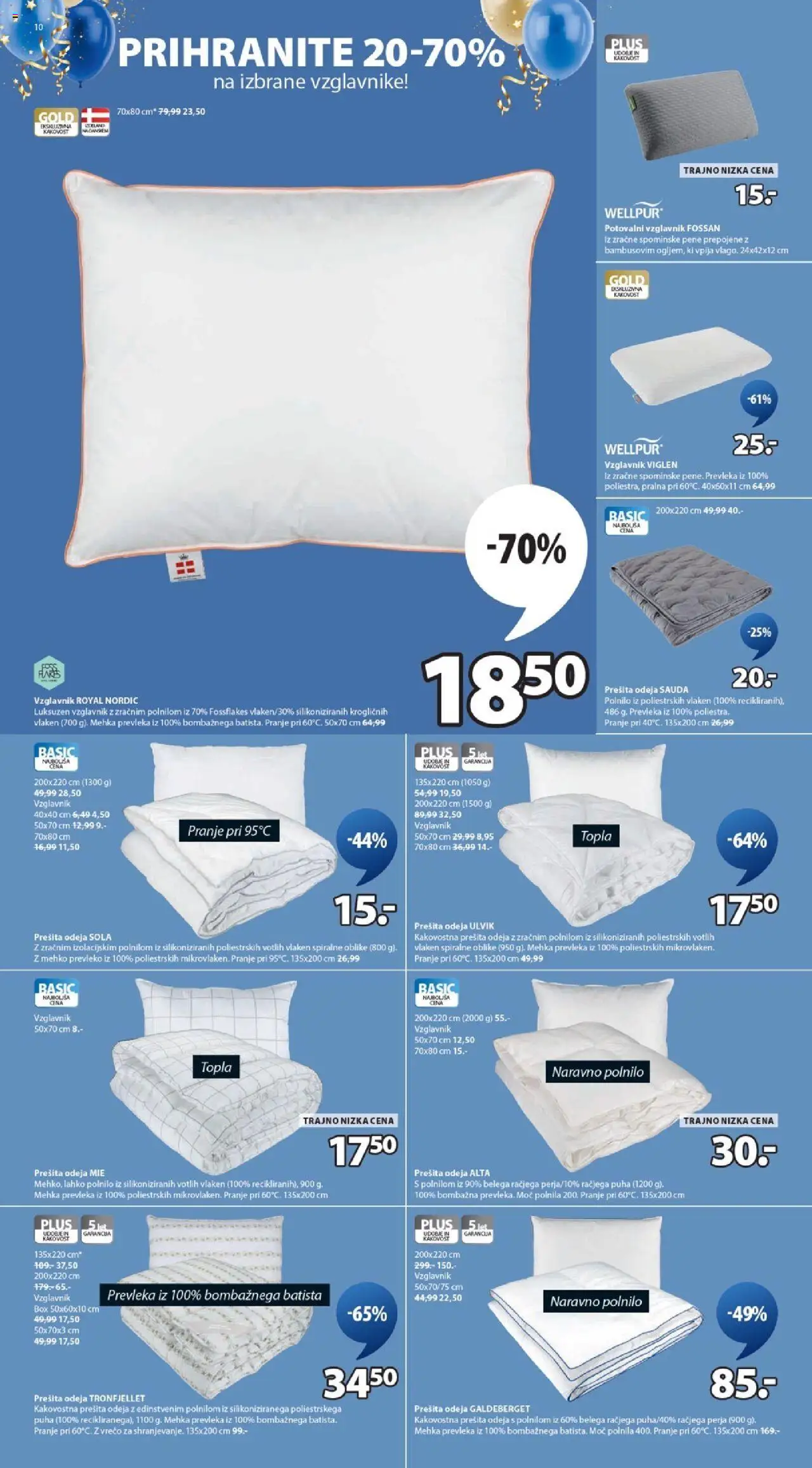 Novi JYSK katalog ponudbe – veljaven od 15.10.2025 | Stran: 10 | Izdelki: Prešita odeja, Vzglavnik, Prevleka, Odeja