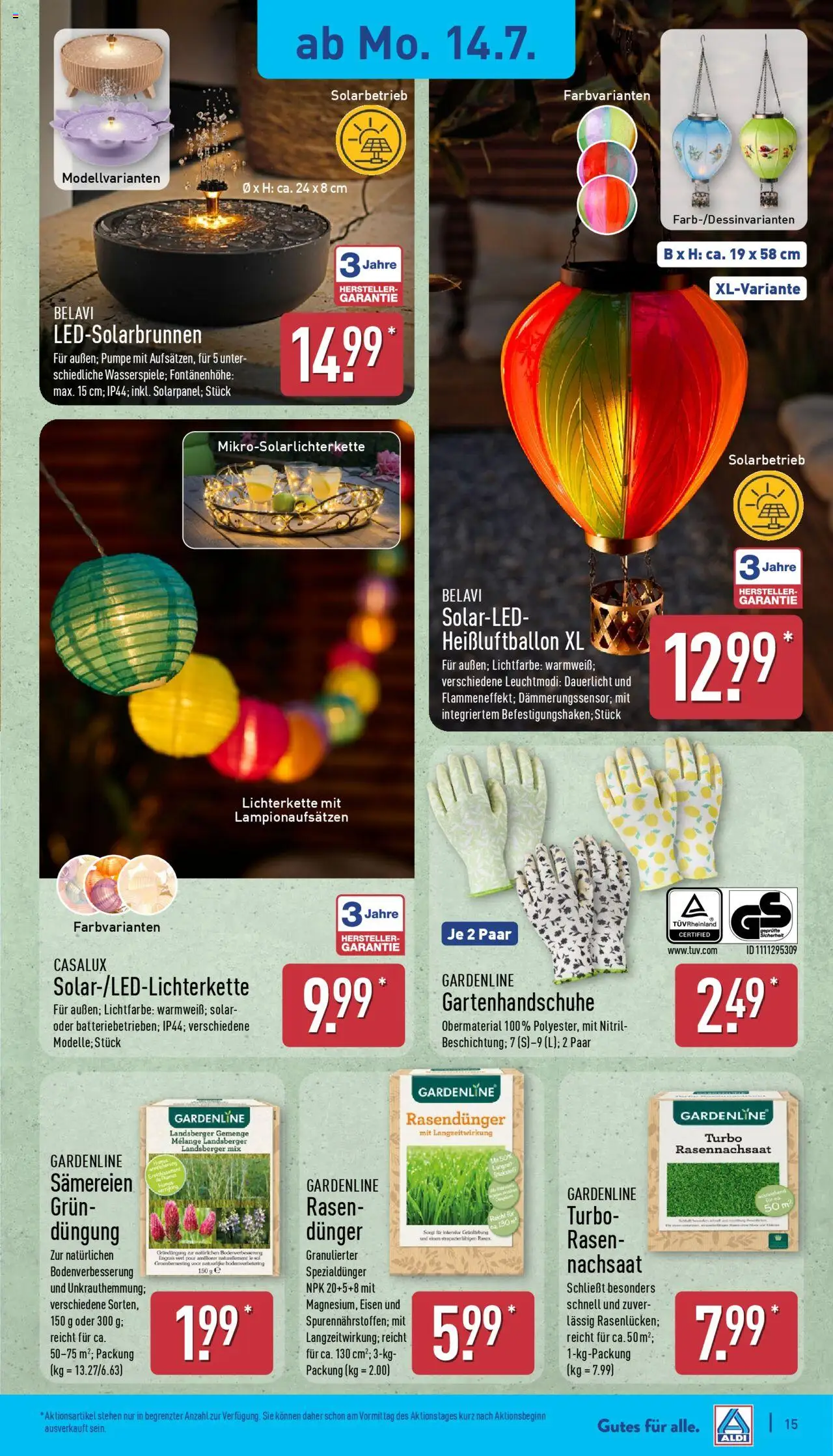 Aldi Prospekt 	 - gültig ab dem 14.07.2025 | Seite: 15 | Produkte: Belavi, String