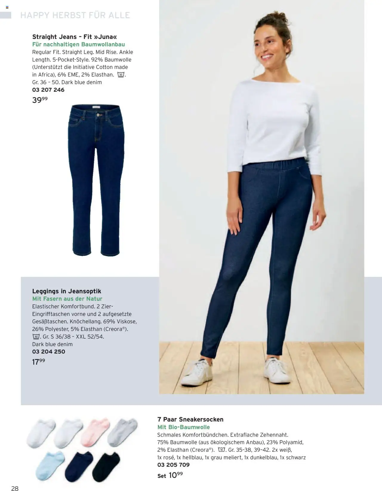 Katalog Tchibo Herbst – gültig ab 15.09.2025 | Seite: 28 | Produkte: Leggings, Jeans