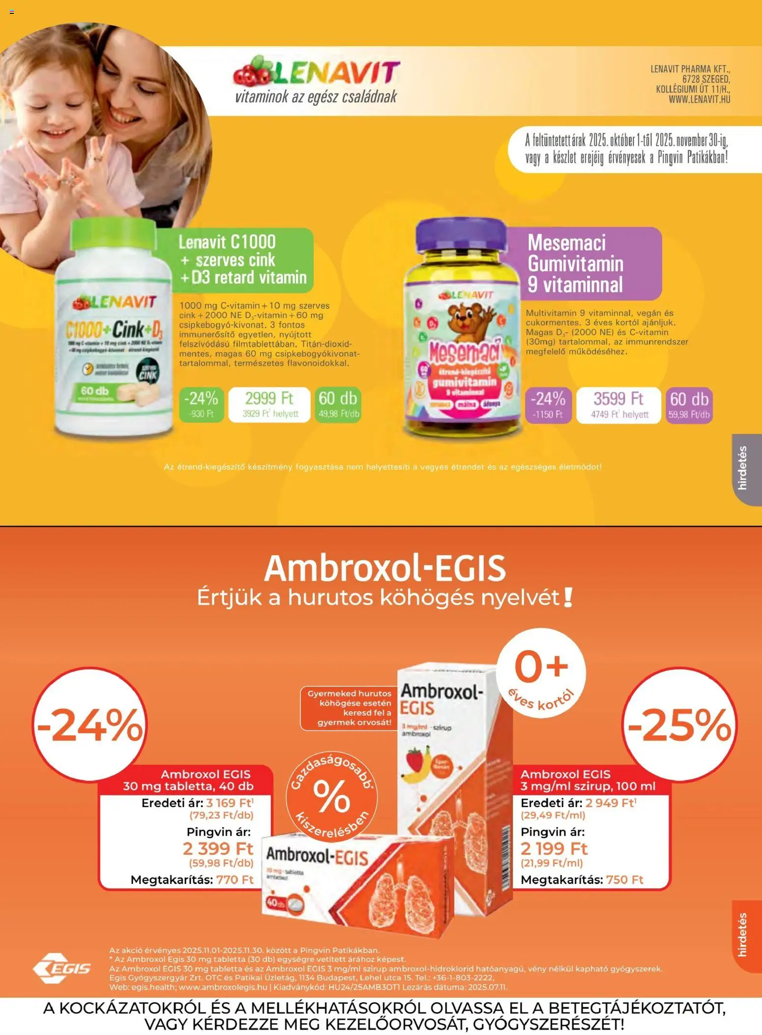 Pingvin Patika akciós ujság - amely érvényes a következő dátumtól: 01.11.2025 | Oldal: 21 | Termékek: Multivitamin, Vegán