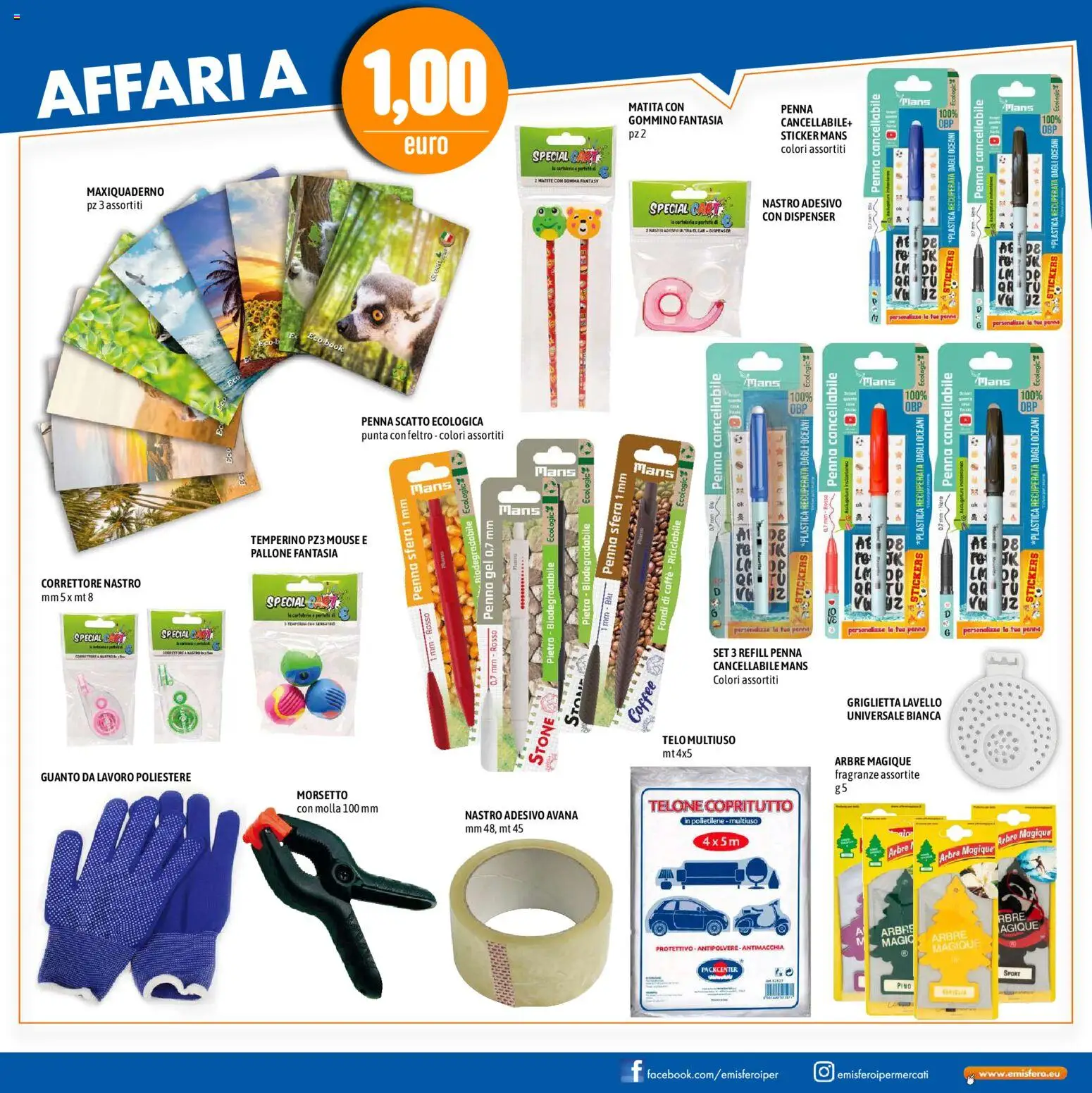 Volantino Emisfero del 22.01.2026 | Pagina: 25 | Prodotti: Pallone, Nastro adesivo, Temperino, Correttore