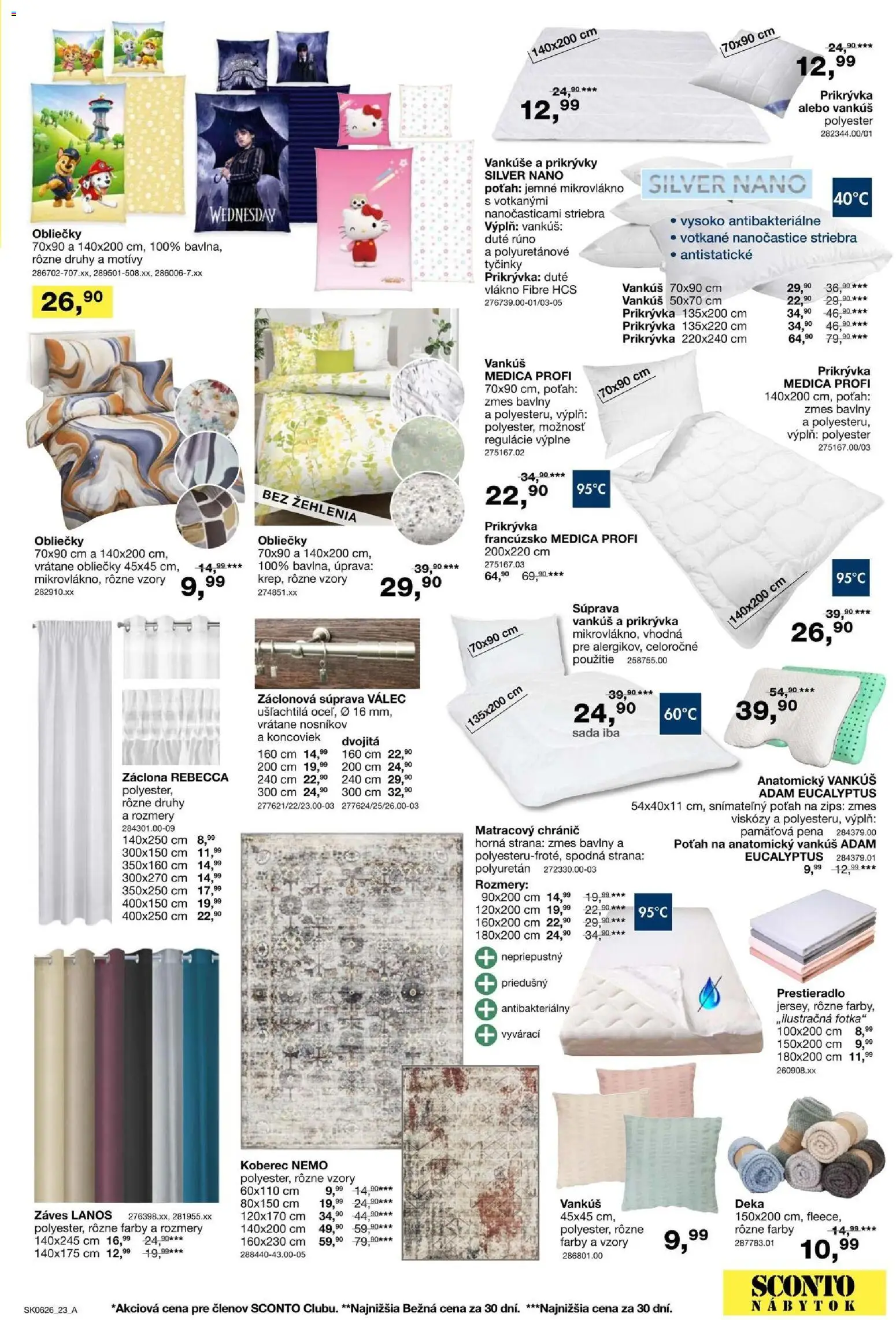 Nové Sconto nábytok akcie – leták je platný od 22.04.2026 | Strana: 23 | Produkty: Nábytok, Obliečky, Vankúš, Vankúše