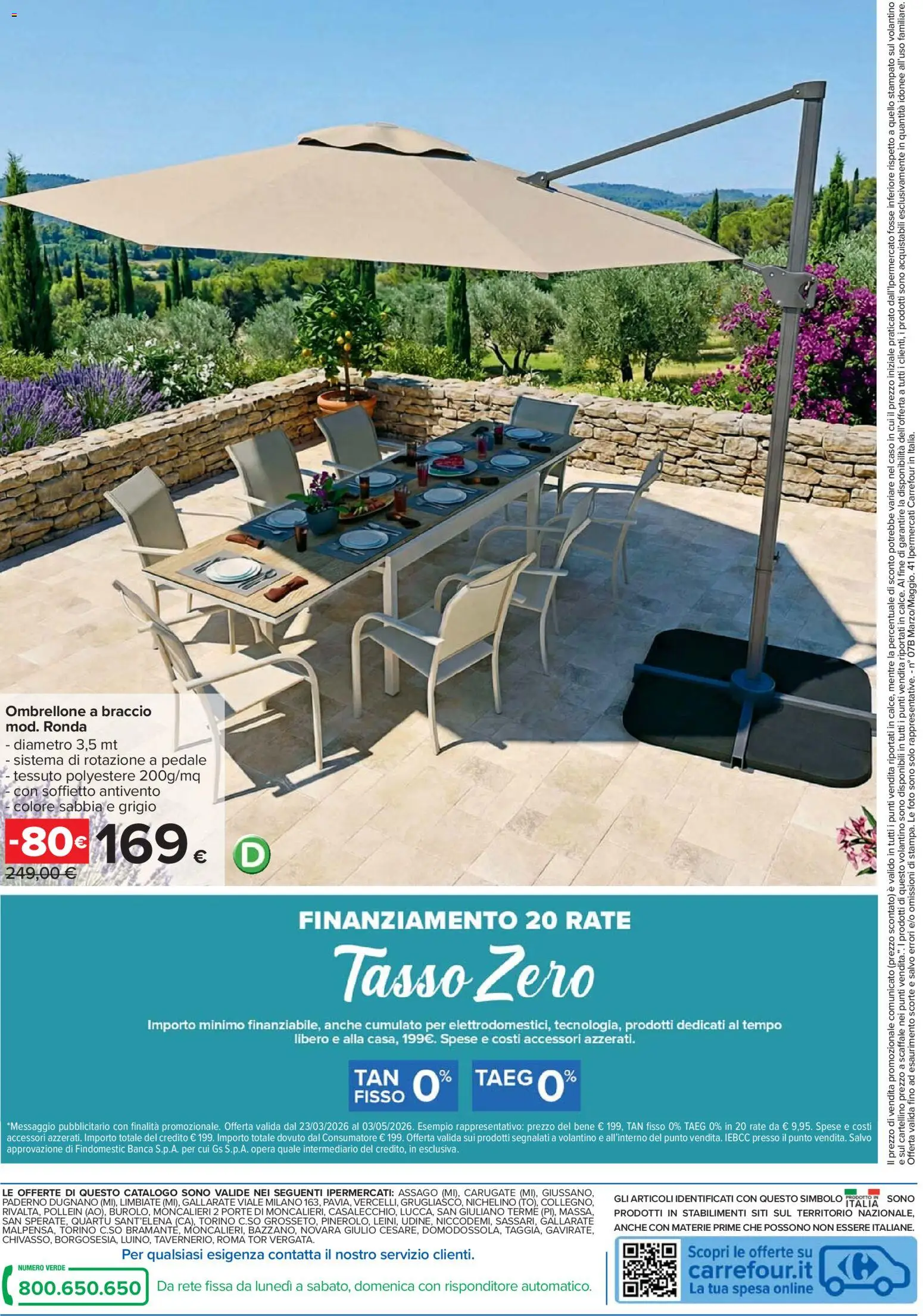 Volantino Carrefour del 23.03.2026 | Pagina: 36 | Prodotti: Ombrellone, Scaffale