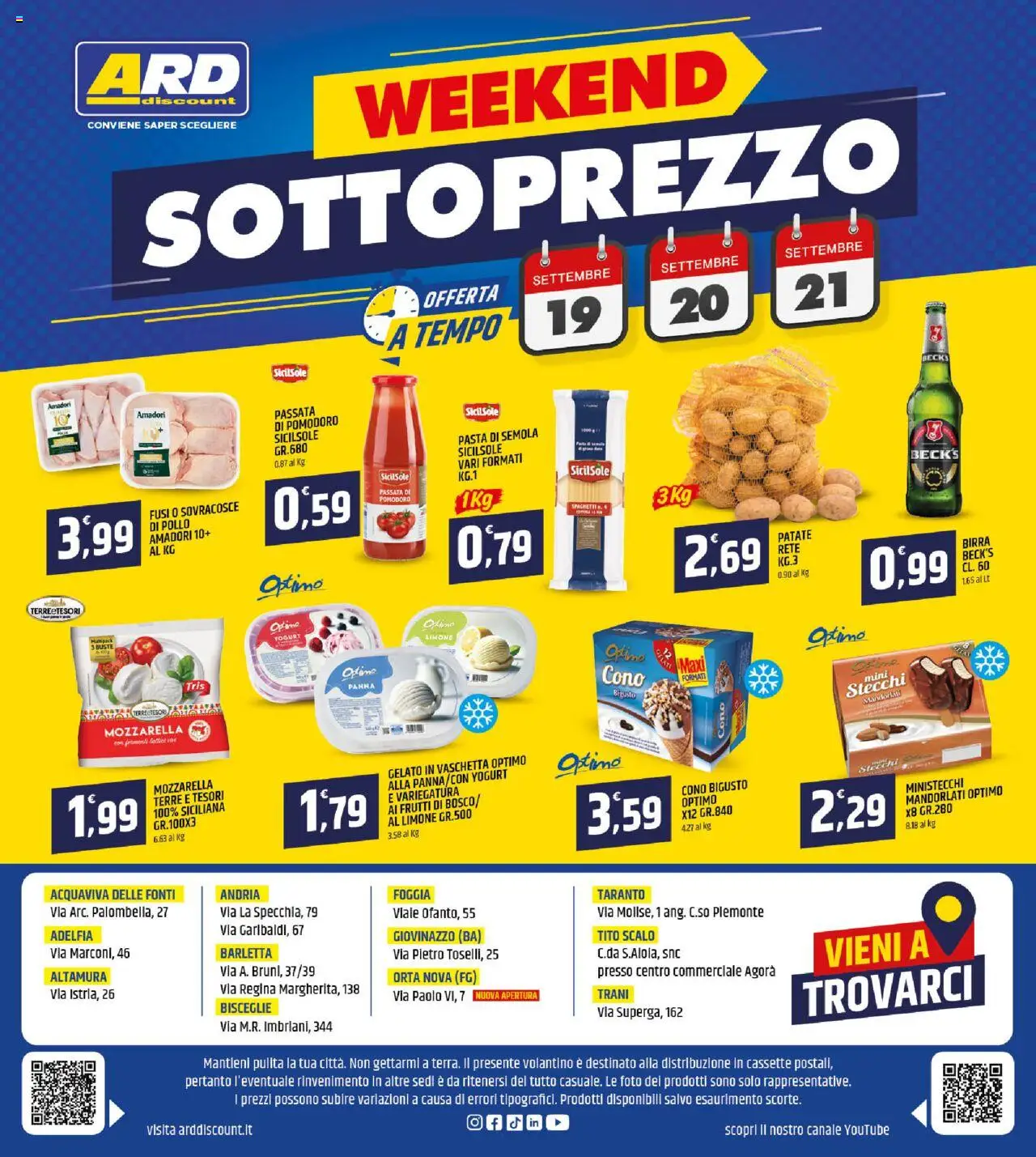 Volantino ARD Discount del 11.09.2025 | Pagina: 20 | Prodotti: Pollo, Mozzarella, Pomodoro, Limone