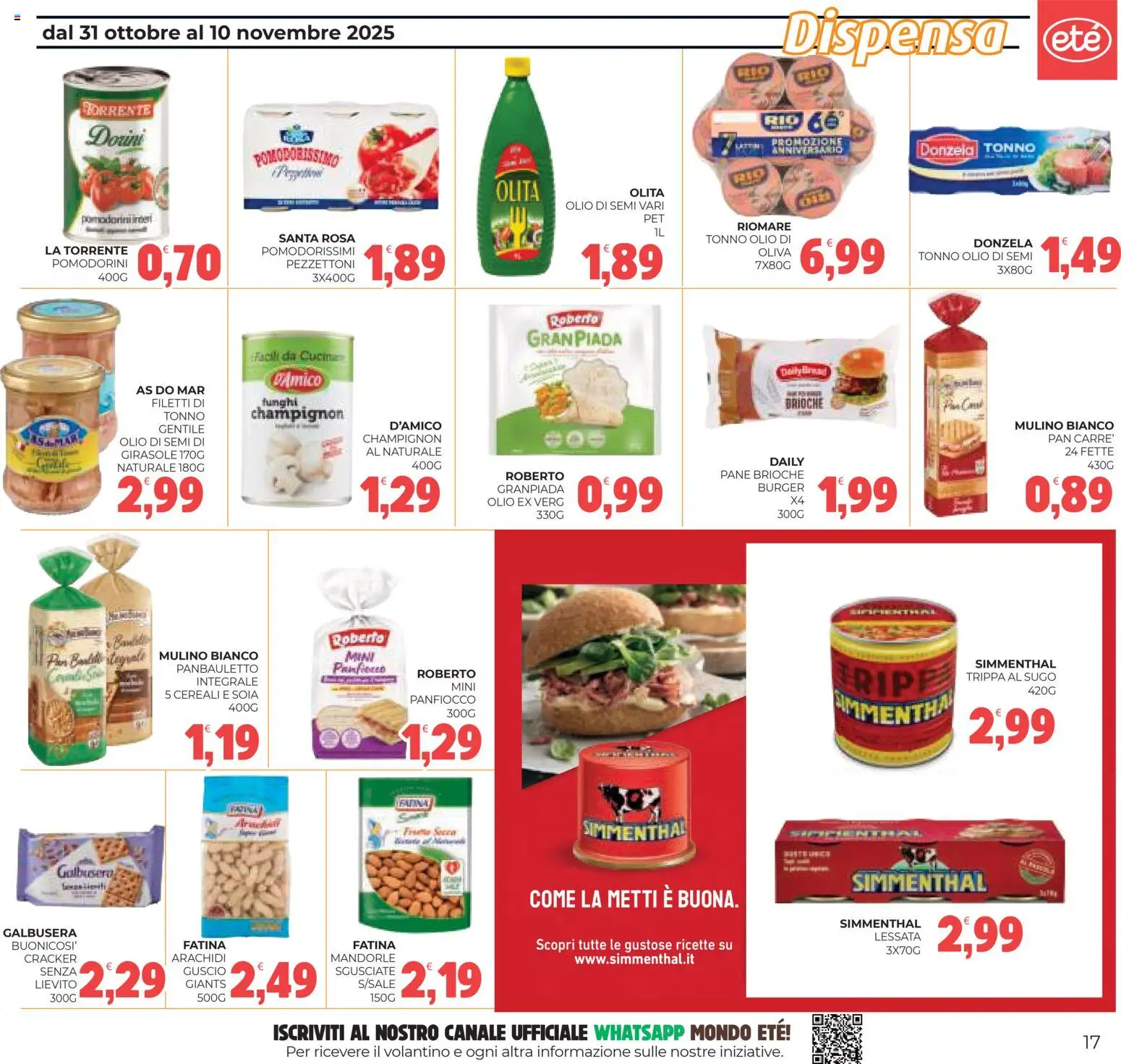Volantino Eté del 31.10.2025 | Pagina: 17 | Prodotti: Cereali, Funghi, Tonno, Arachidi