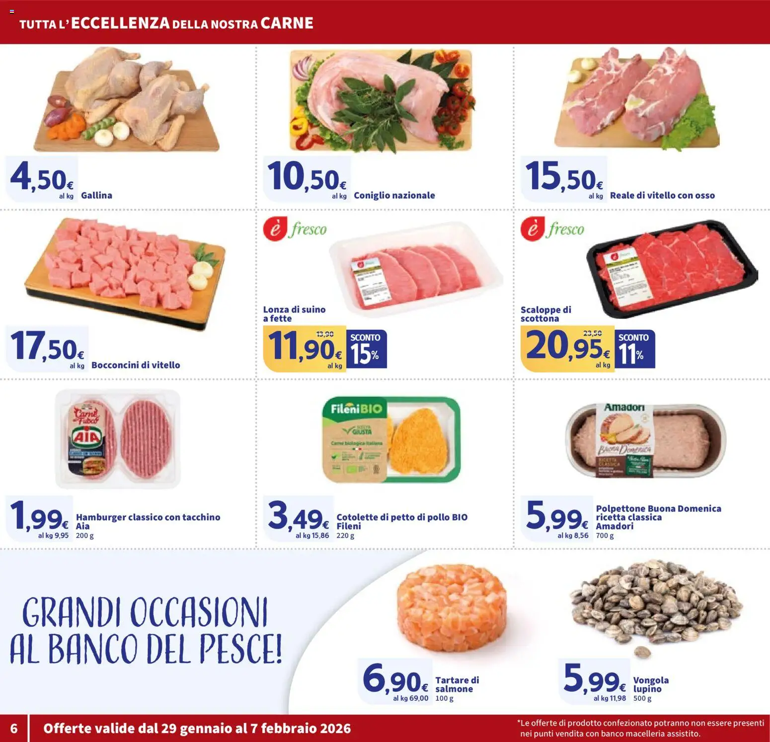 Volantino SIGMA del 29.01.2026 | Pagina: 6 | Prodotti: Petto di Pollo, Tacchino, Vitello, Hamburger