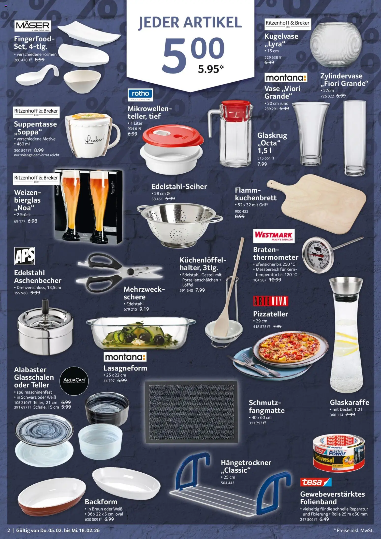 Selgros Haushaltsonderverkauf – gültig ab 05.02.2026 | Seite: 2 | Produkte: Thermometer, Vase