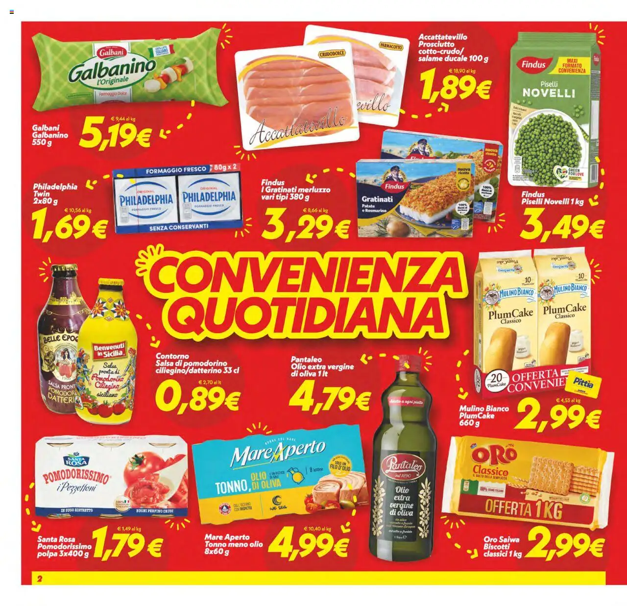 Volantino SuperConveniente del 23.09.2025 | Pagina: 2 | Prodotti: Salame, Patate, Tonno, Sugo