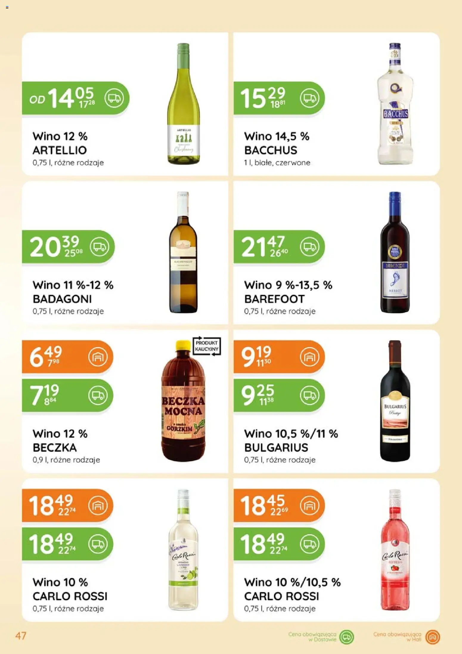 Eurocash Gazetka - Katalog Alkoholowy od 01.02.2026 | Strona: 47 | Produkty: Merlot, Wino, Carlo Rossi