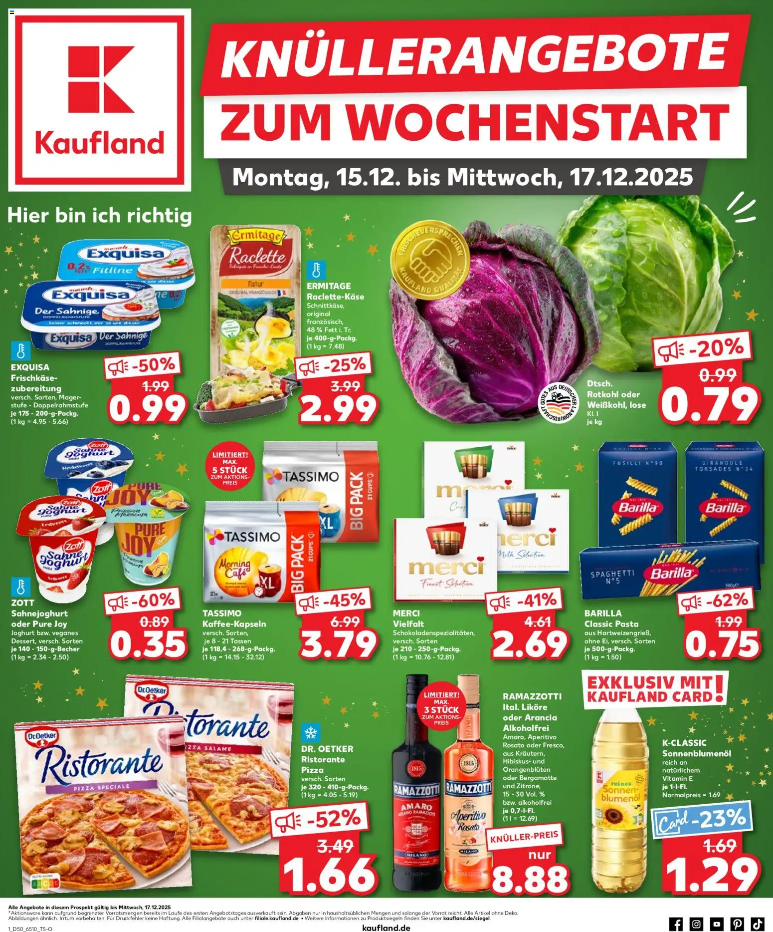 Kaufland prospekt Völklingen	 – gültig ab 14.12.2025 | Seite: 1 | Produkte: Merci, Rotkohl, Pasta, Frischkase