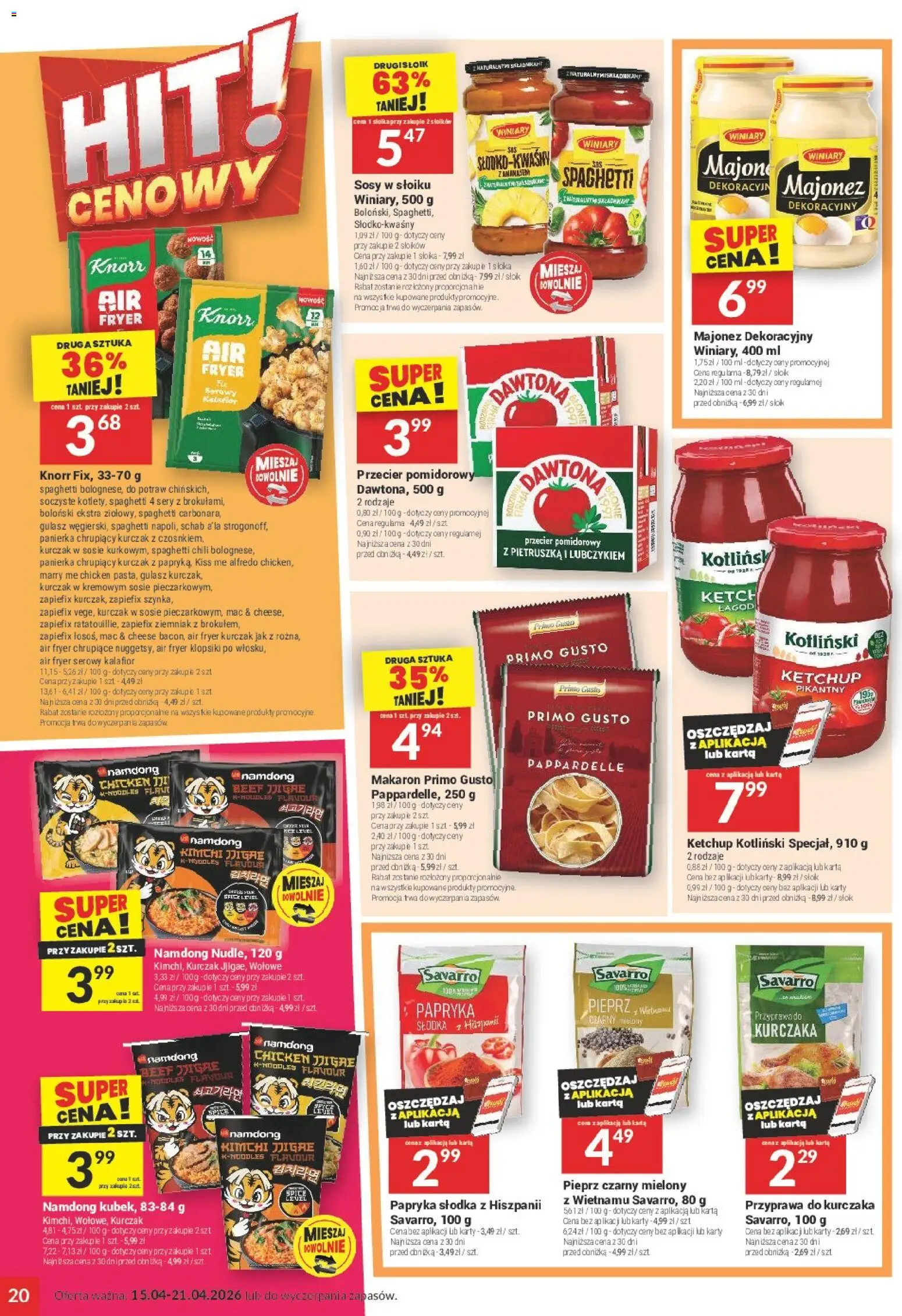 Twój Market gazetka od 15.04.2026 | Strona: 20 | Produkty: Kimchi, Pietruszka, Schab, Gulasz