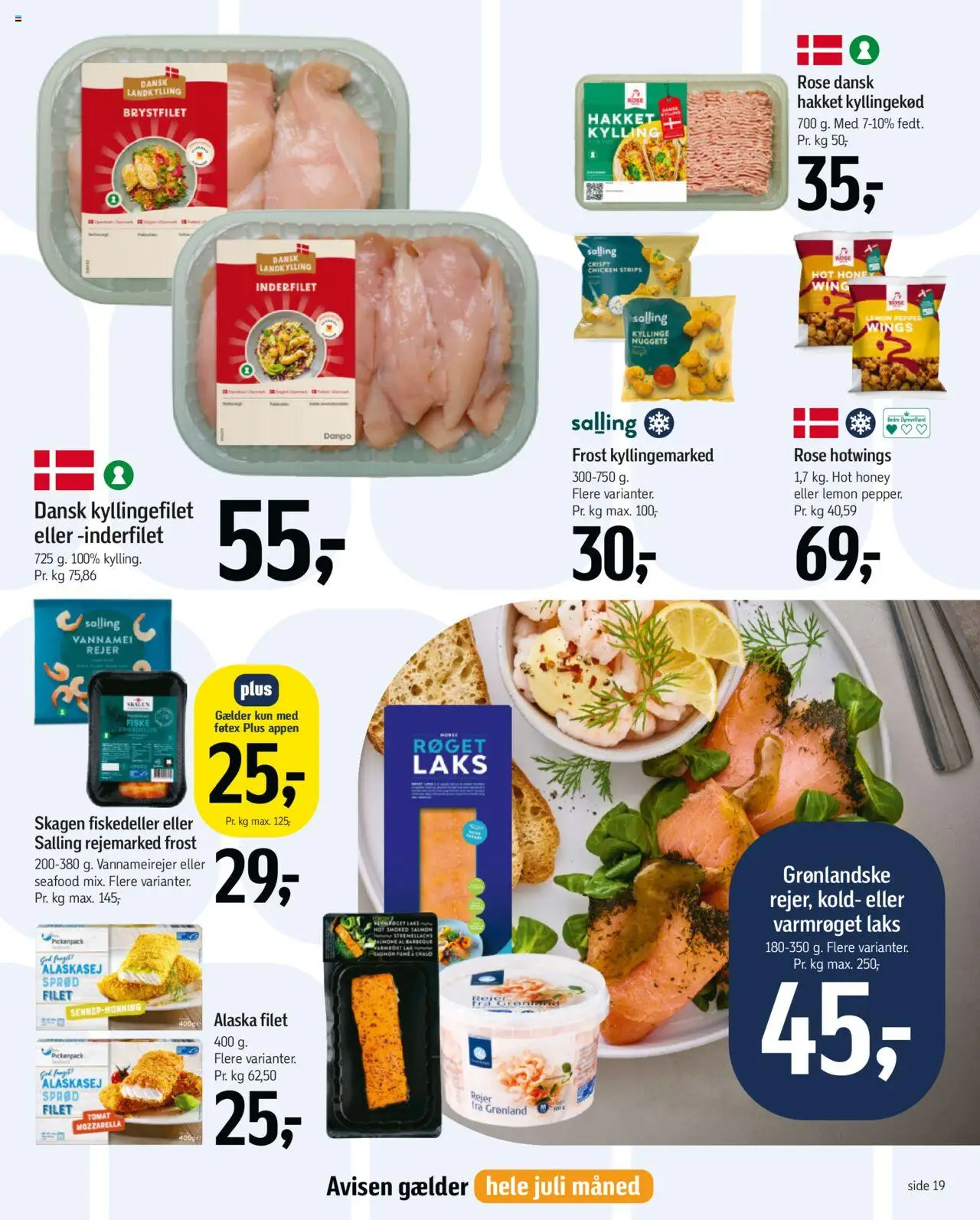 Føtex Tilbudsavis gyldig fra 27.06.2025 | Side: 23 | Produkter: Kyllingekød, Nuggets, Mozzarella, Rejer