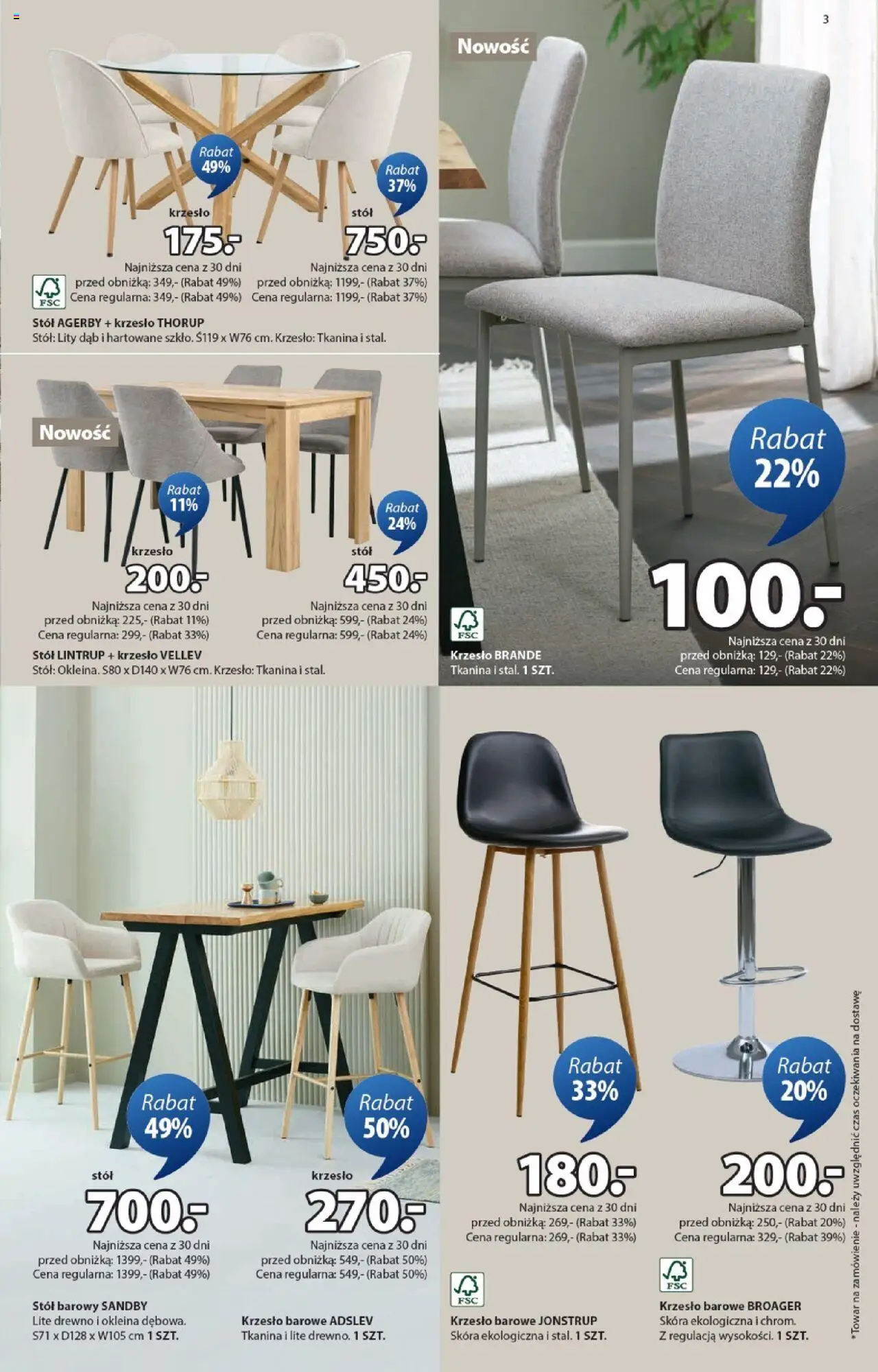 JYSK Gazetka od 24.09.2025 | Strona: 3 | Produkty: Stół, Krzesło