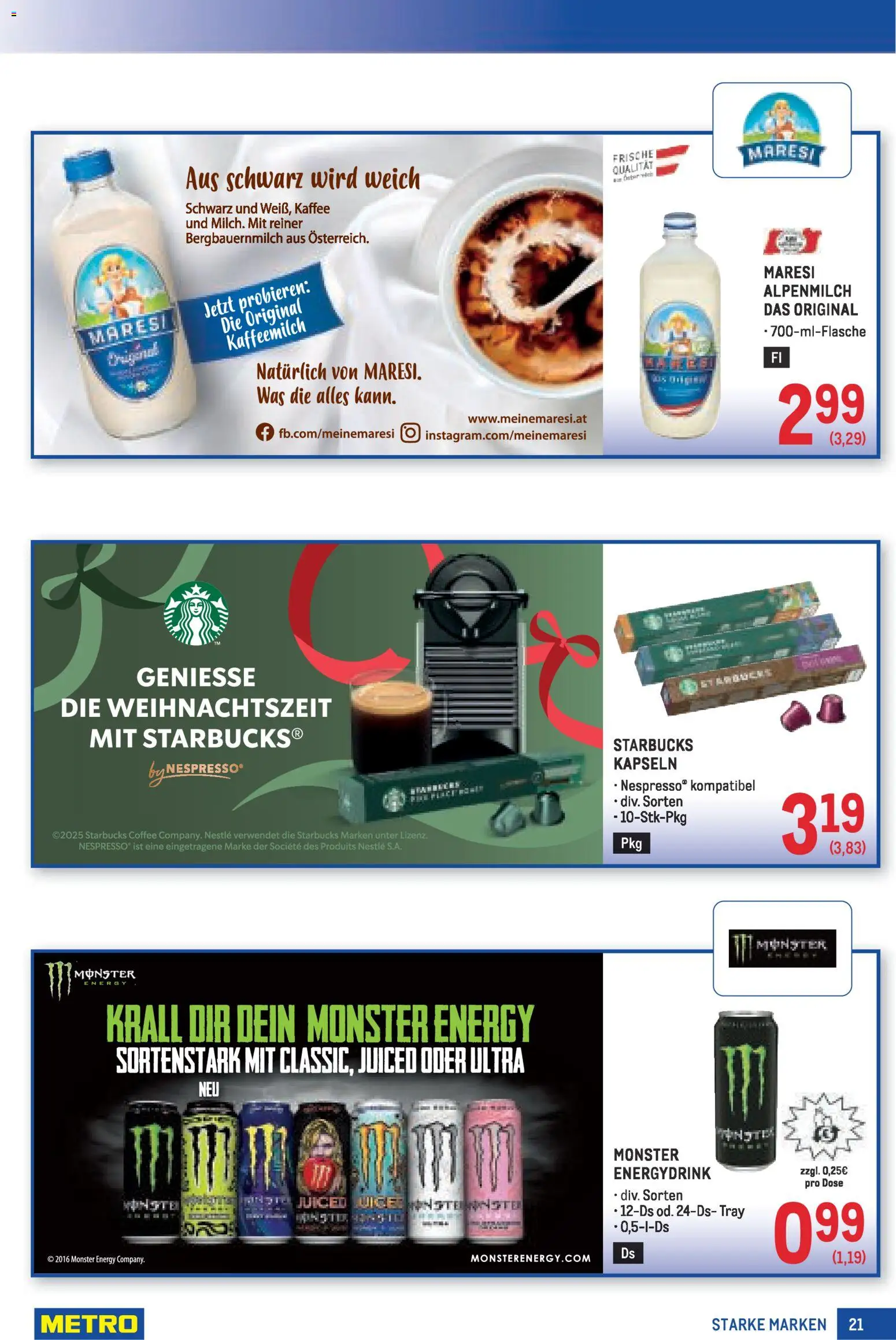 Metro Starke Marken gültig ab 11.12.2025 | Seite: 21 | Produkte: Kaffee