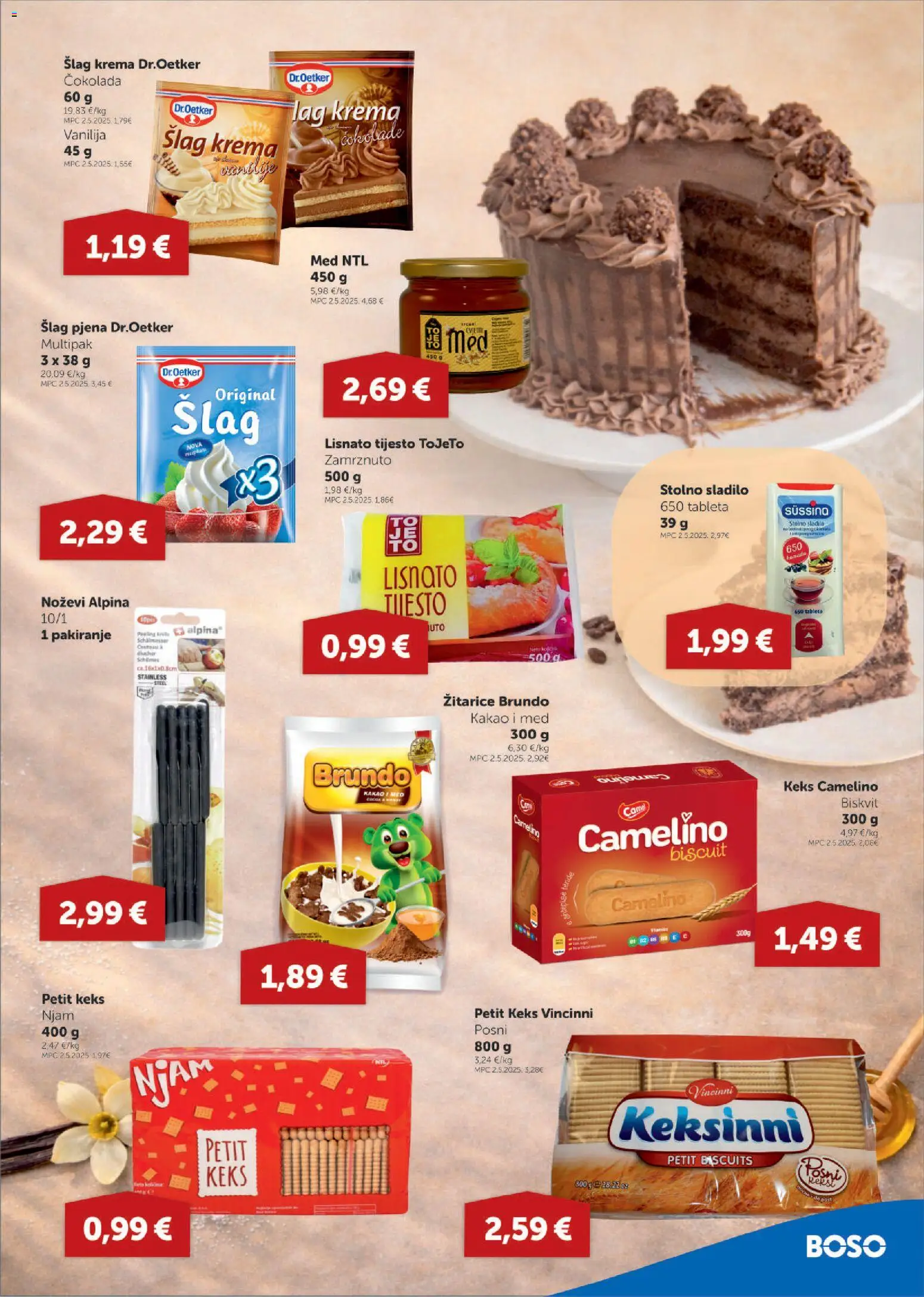 Boso katalog | vrijedi od 26.02.2026 | Stranica: 7 | Proizvodi: Keks, Lisnato tijesto, Kakao, Sladilo