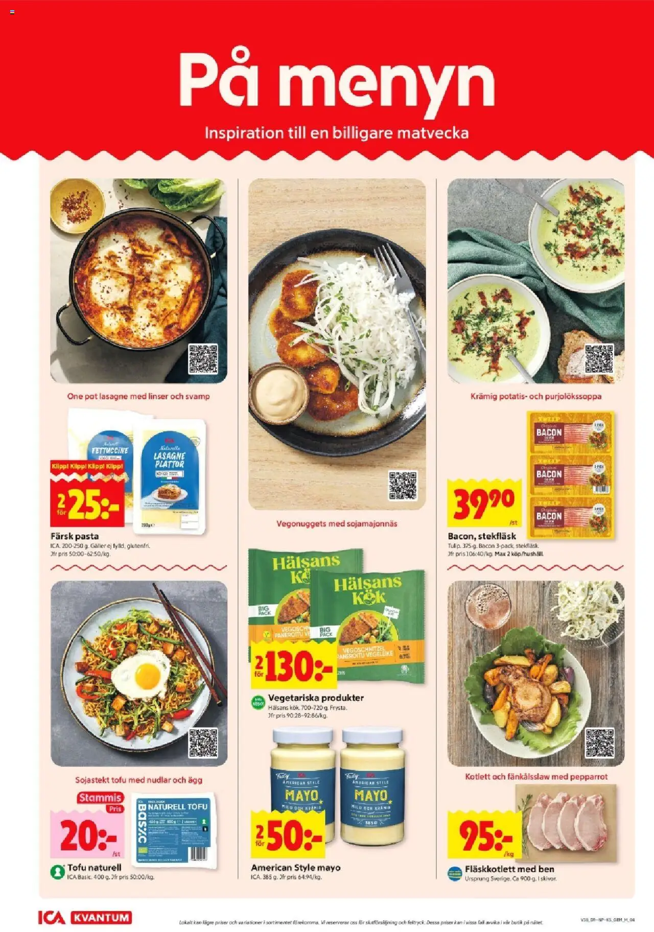 ICA Kvantum reklamblad aktuell från 15.09.2025 | Sida: 4 | Produkter: Galler, Ägg, Potatis, Pasta