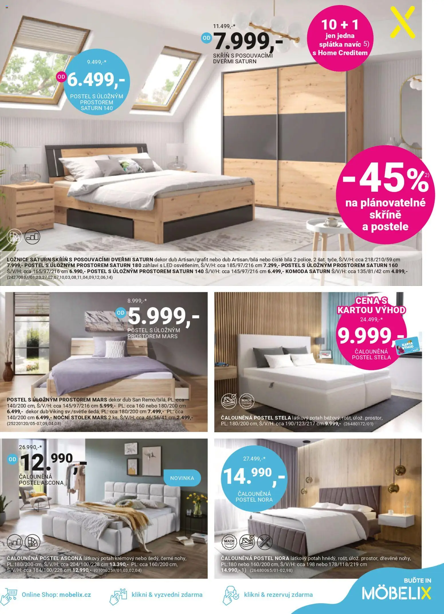 Möbelix leták od 06.04.2026 | Strana: 11 | Produkty: Skříně, Postele, Postel, Stolek