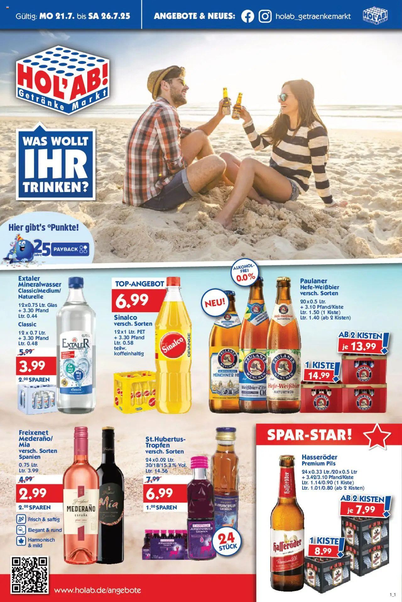 HOL’AB! Prospekt 	 - gültig ab dem 21.07.2025 | Seite: 1 | Produkte: Sinalco, Freixenet, Pils, Paulaner
