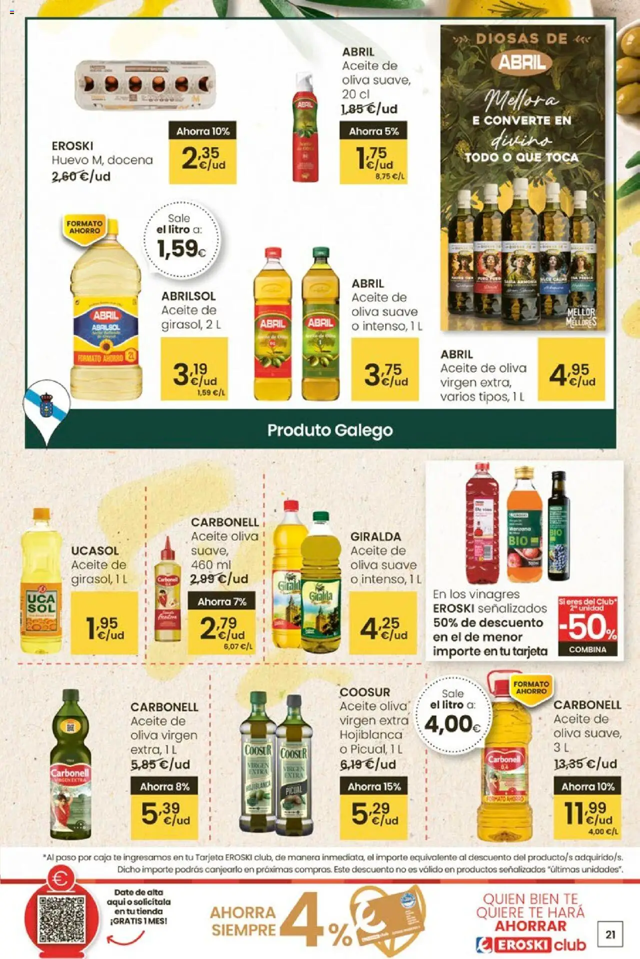 Eroski - Ofertón  │ válido desde el 02.10.2025 | Página: 21 | Productos: Aceite, Manzana, Té, Caja