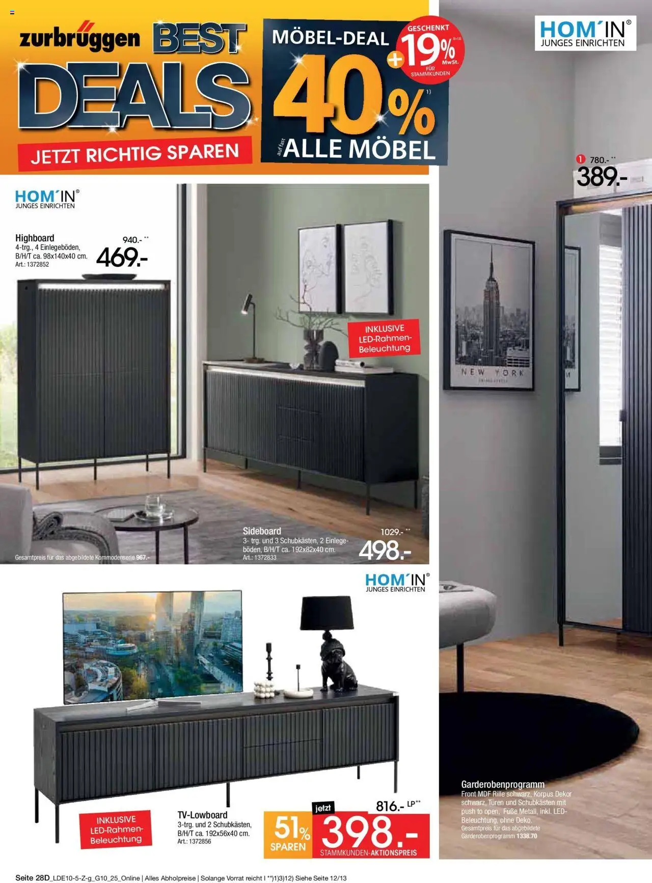 Zurbrüggen Prospekt 	 – gültig ab 04.10.2025 | Seite: 38 | Produkte: Sideboard, HIghboard
