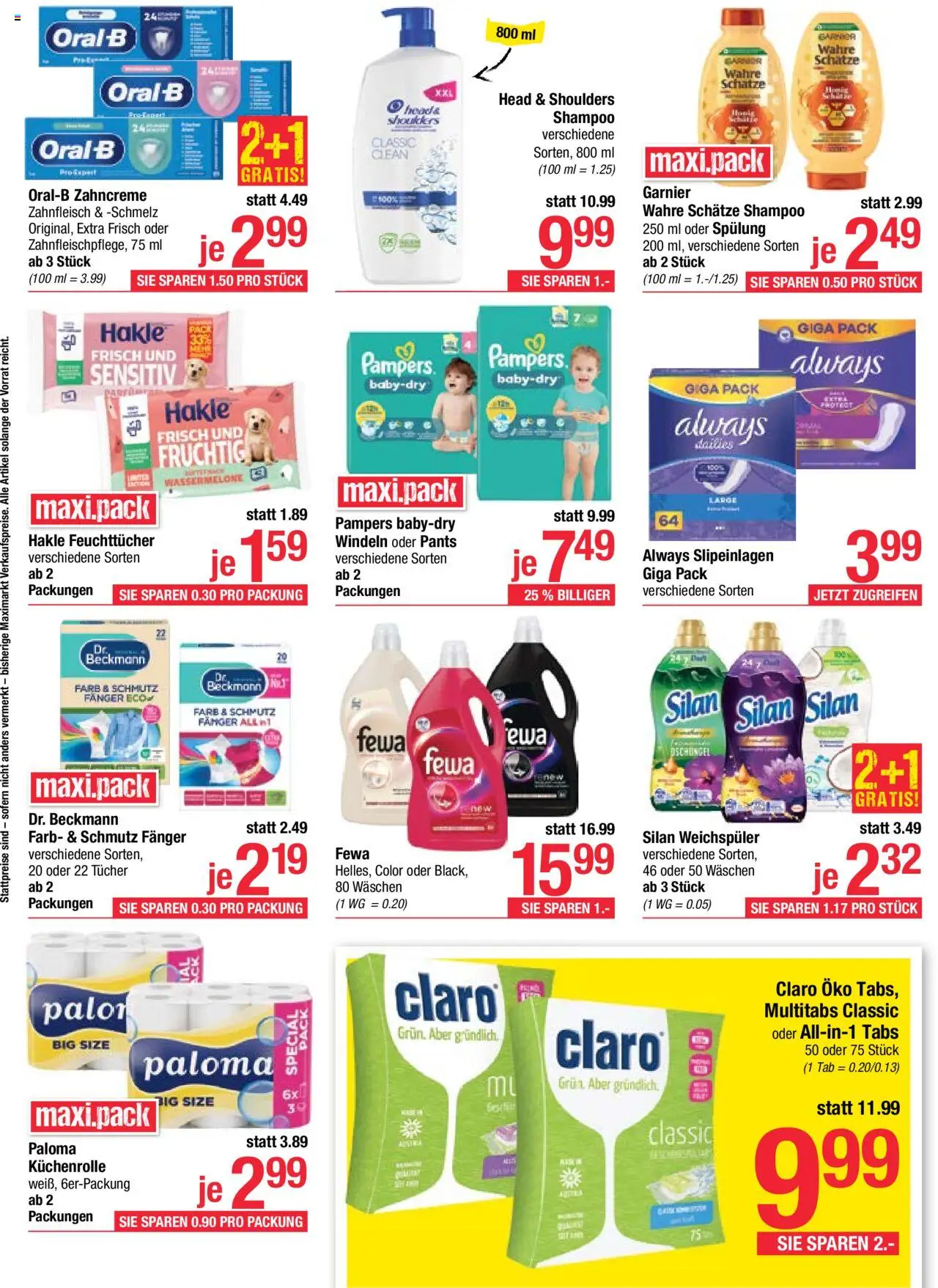 Maximarkt Flugblatt gültig ab 15.09.2025 | Seite: 16 | Produkte: Wassermelone, Pampers, Shampoo, Weichspüler