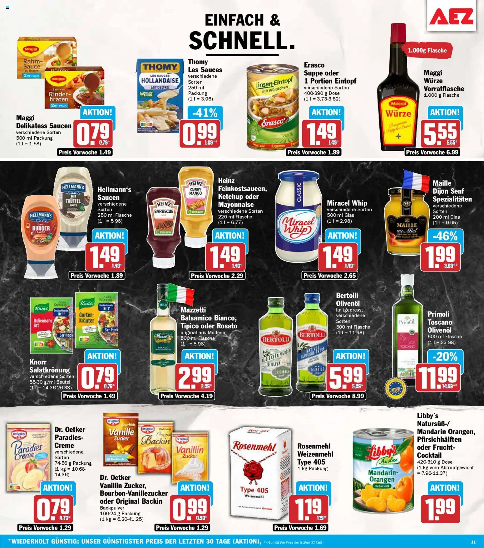 AEZ Prospekt 	 – gültig ab 23.02.2026 | Seite: 11 | Produkte: Maggi, Weizenmehl, Mayonnaise, Mango