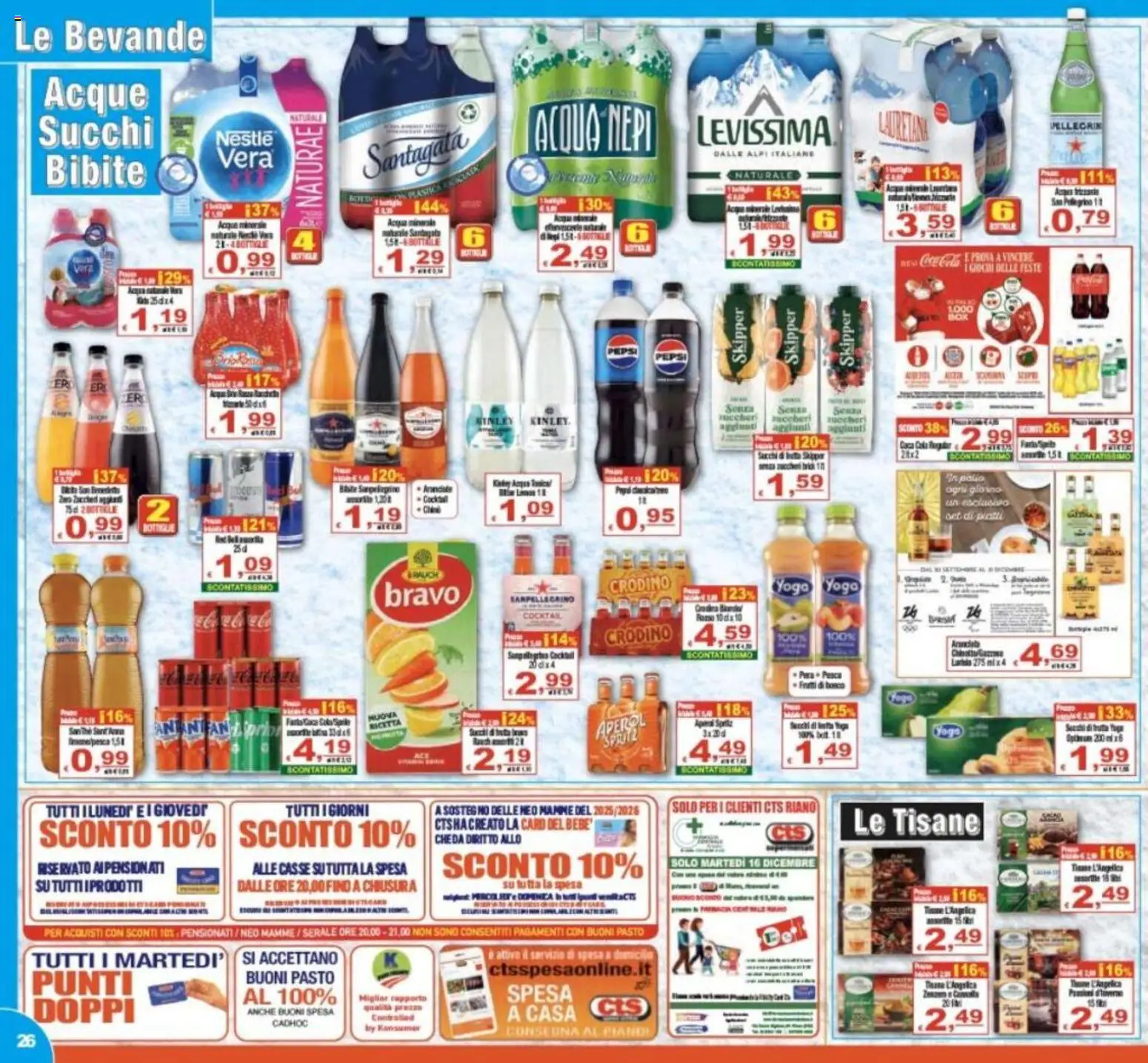 Volantino CTS del 16.12.2025 | Pagina: 26 | Prodotti: Acqua, Aperol, Acqua minerale, Pepsi