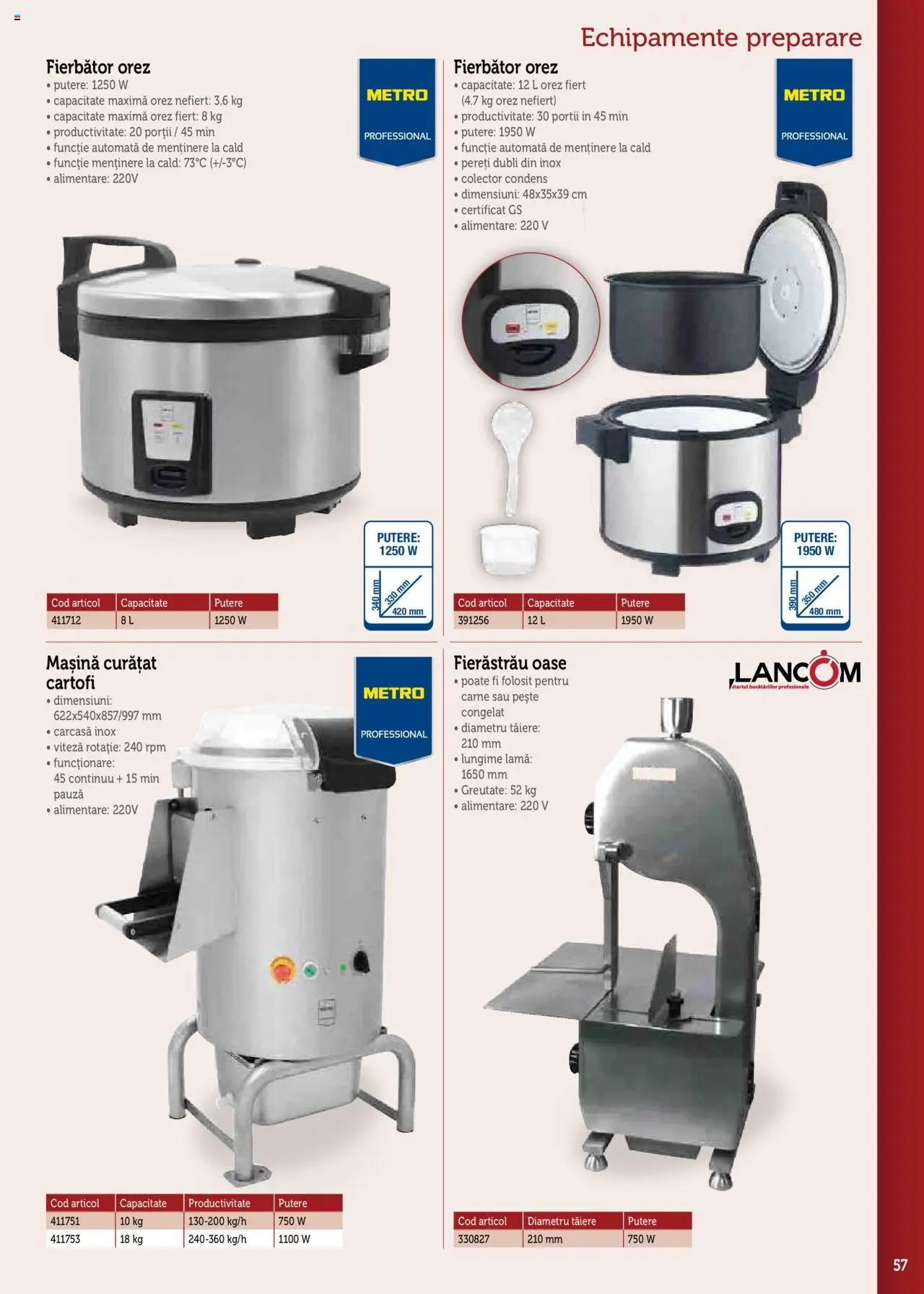 Noul catalog Metro – valabil de la 17.09.2025 | Pagină: 57 | Produse: Carcasă, Orez, Pește, Cartofi