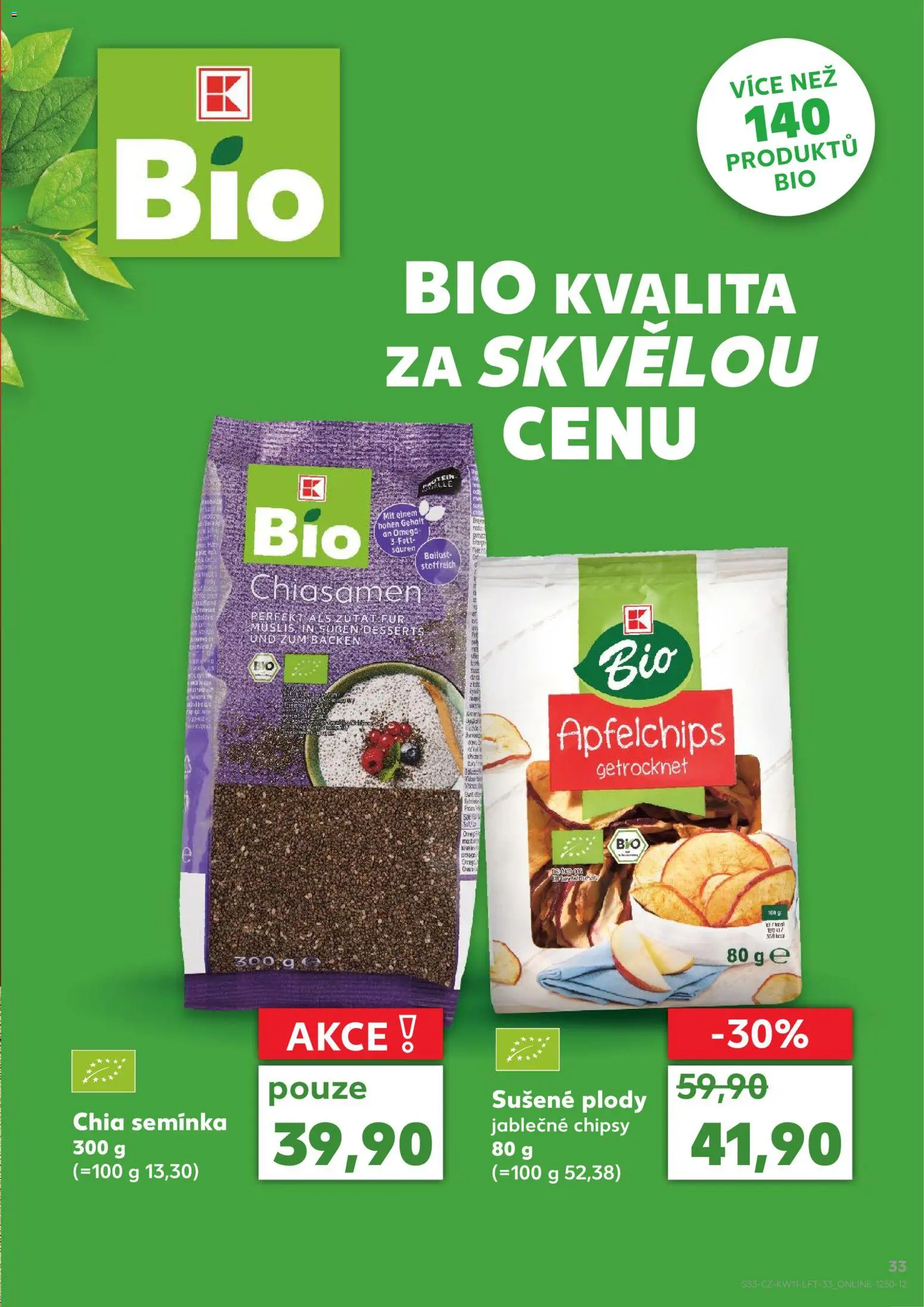 Kaufland leták od 11.03.2026 | Strana: 33 | Produkty: Chia, Semínka, Protein, Chia semínka