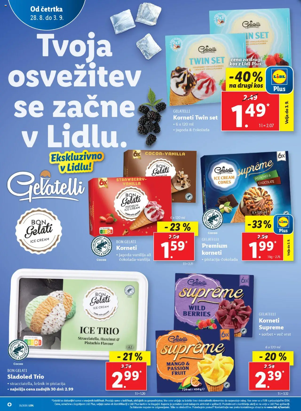 Lidl katalog │ velja od 28.08.2025 | Stran: 18 | Izdelki: Kos, Cokolada, Sladoled, Mango