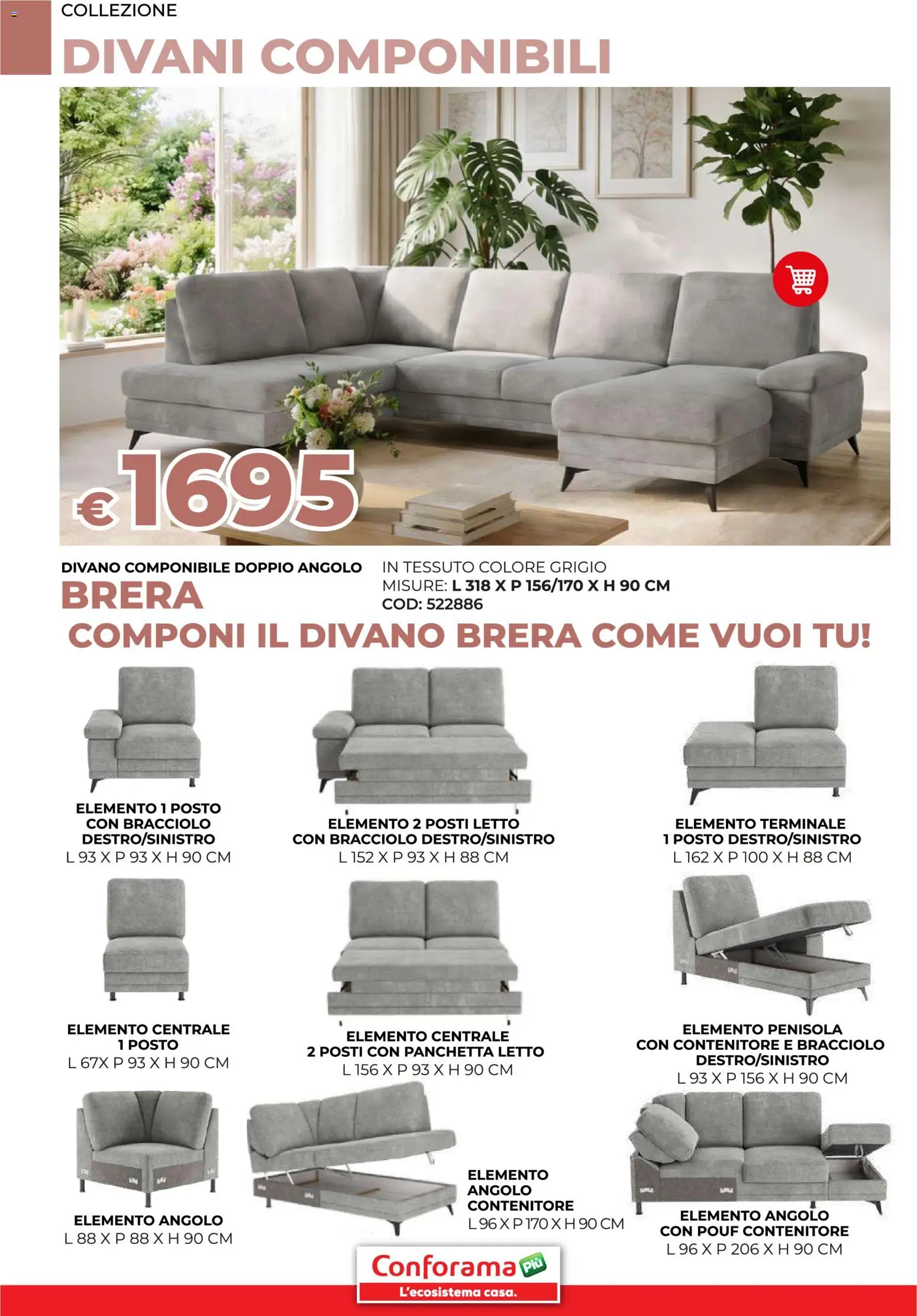Volantino Conforama del 11.02.2026 | Pagina: 38 | Prodotti: Contenitore, Letto, Divano